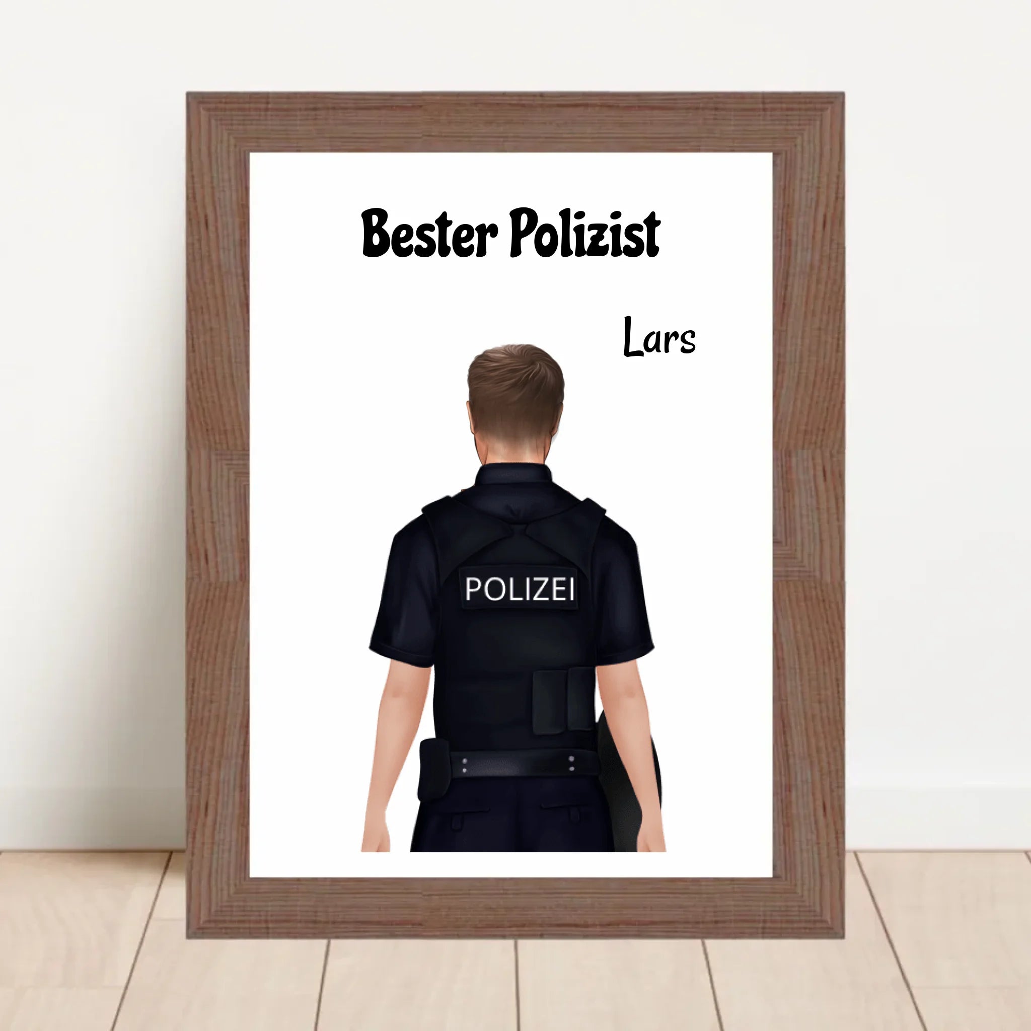 Personalisiertes Polizei Mann Bild Geschenk individuell gestalten - Cantty