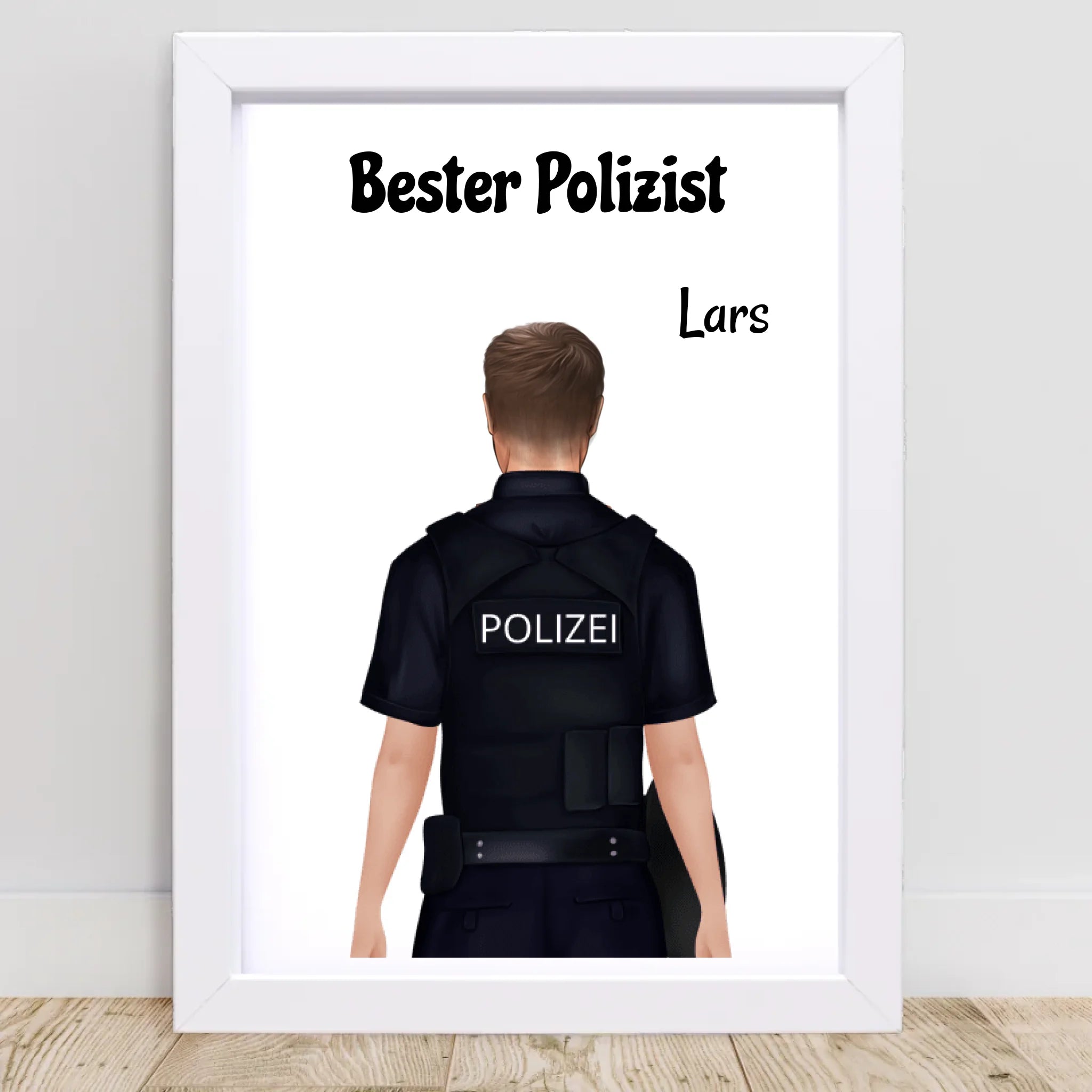 Personalisiertes Polizei Mann Bild Geschenk individuell gestalten - Cantty