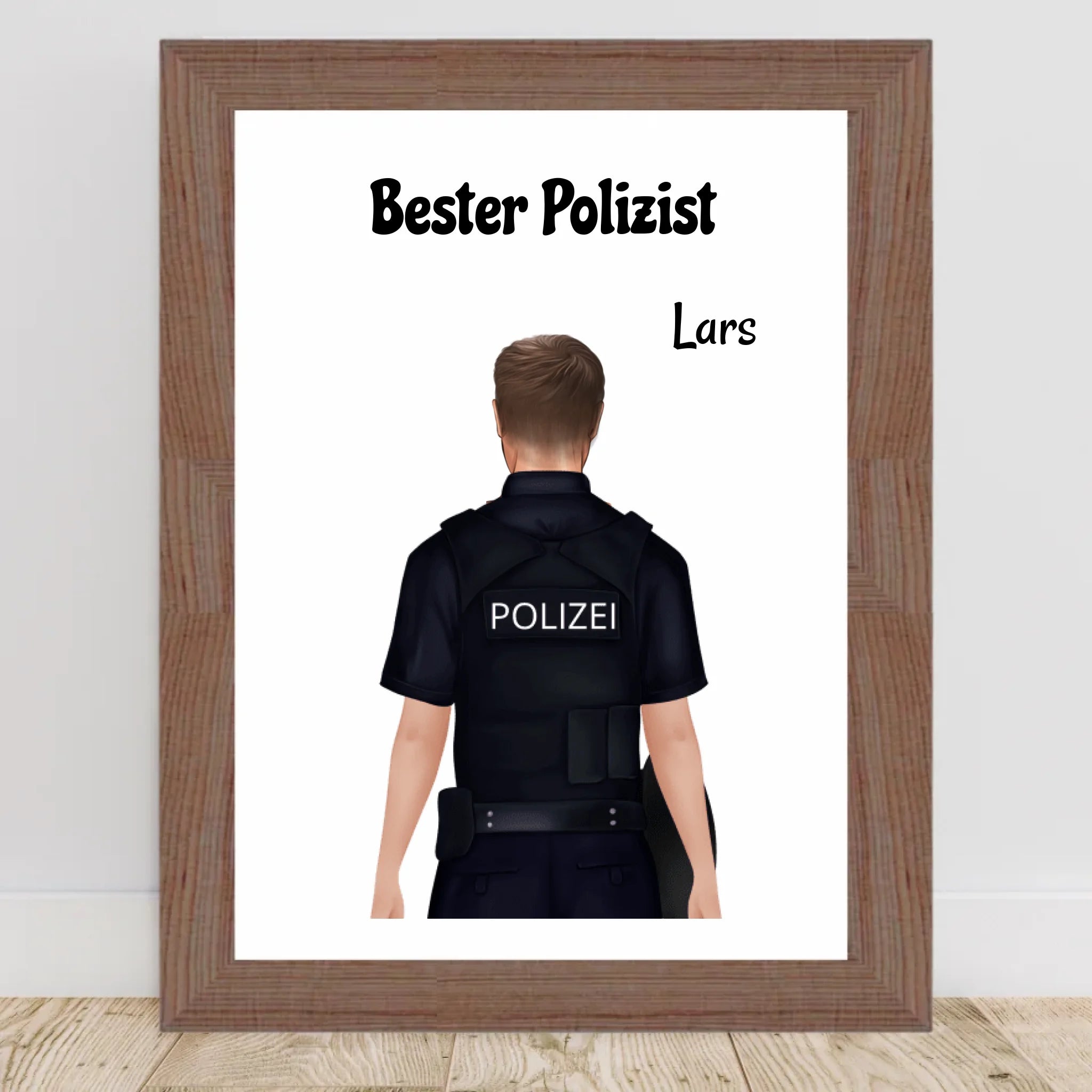 Personalisiertes Polizei Mann Bild Geschenk individuell gestalten - Cantty