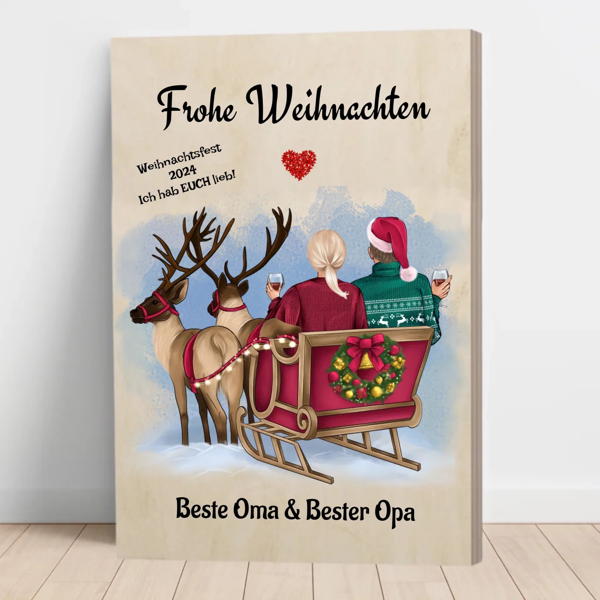 Personalisiertes Weihnachtsgeschenk Holzbild für Oma und Opa - Cantty