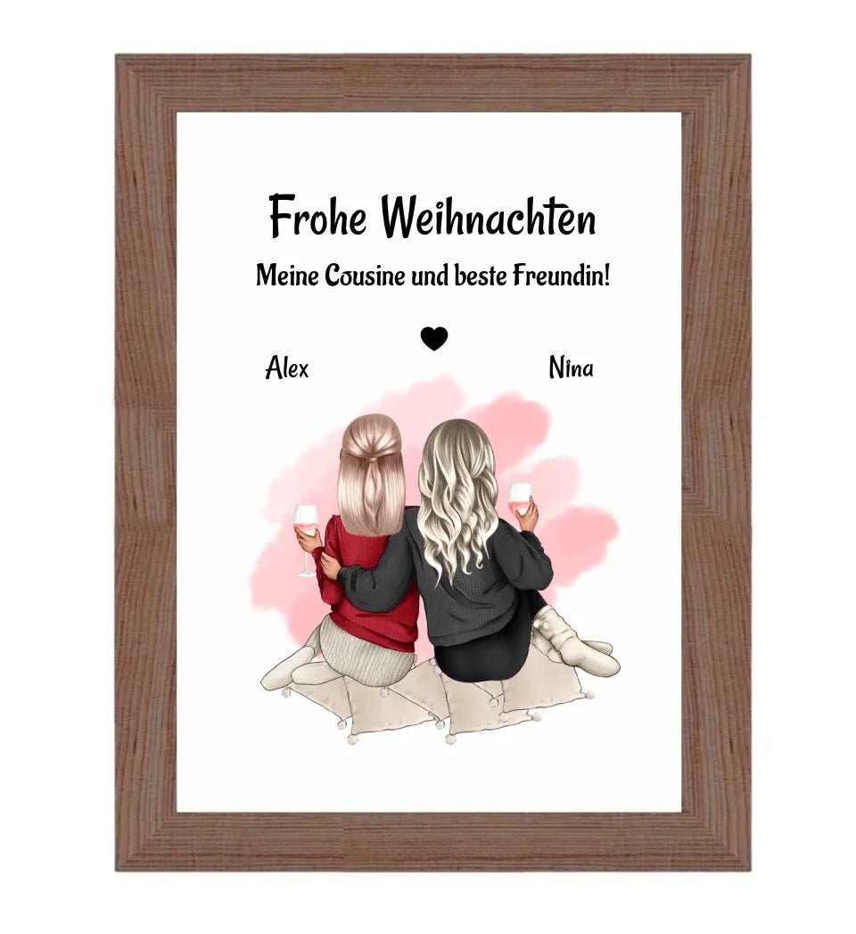 Personalisiertes Weihnachtsgeschenk Poster für Cousine - Cantty