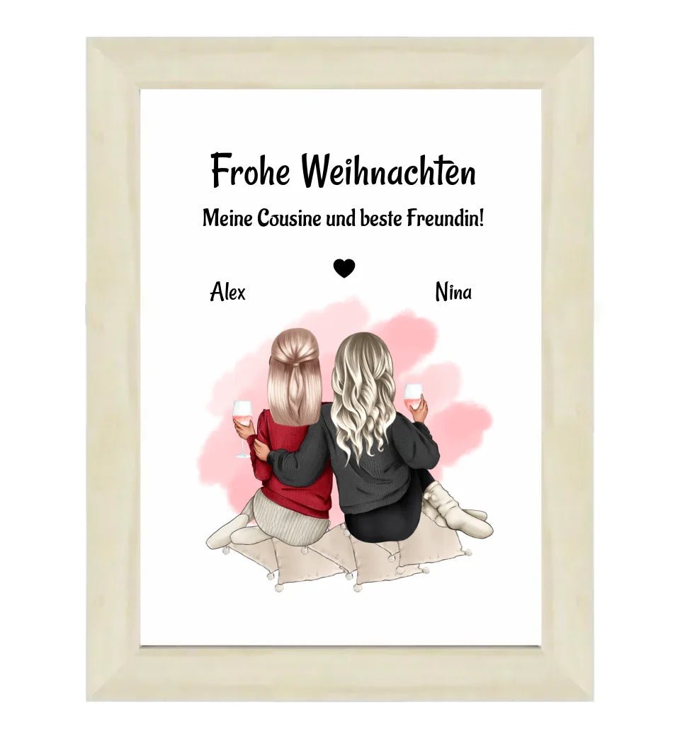 Personalisiertes Weihnachtsgeschenk Poster für Cousine - Cantty