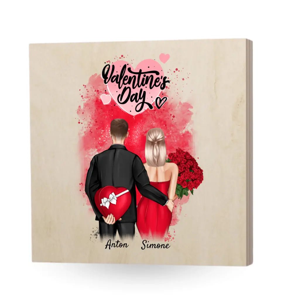 Persönliches Geschenk Holzbild zum Valentinstag - Cantty