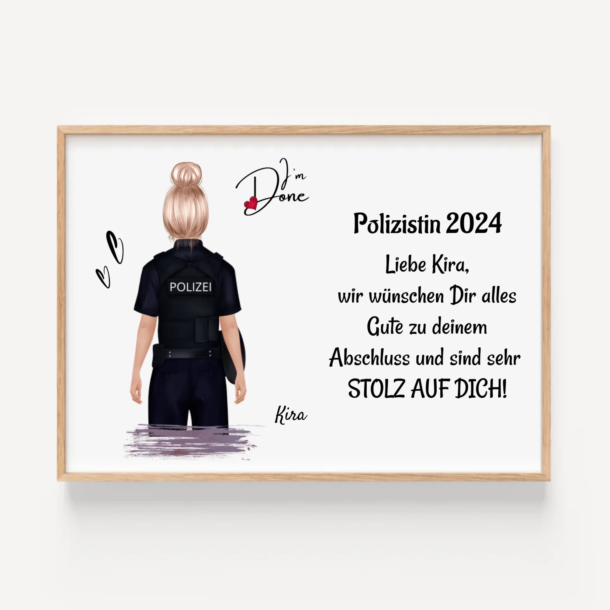 Polizei Frau Ausbildung Abschlussgeschenk Poster / Bild / Karte - Cantty