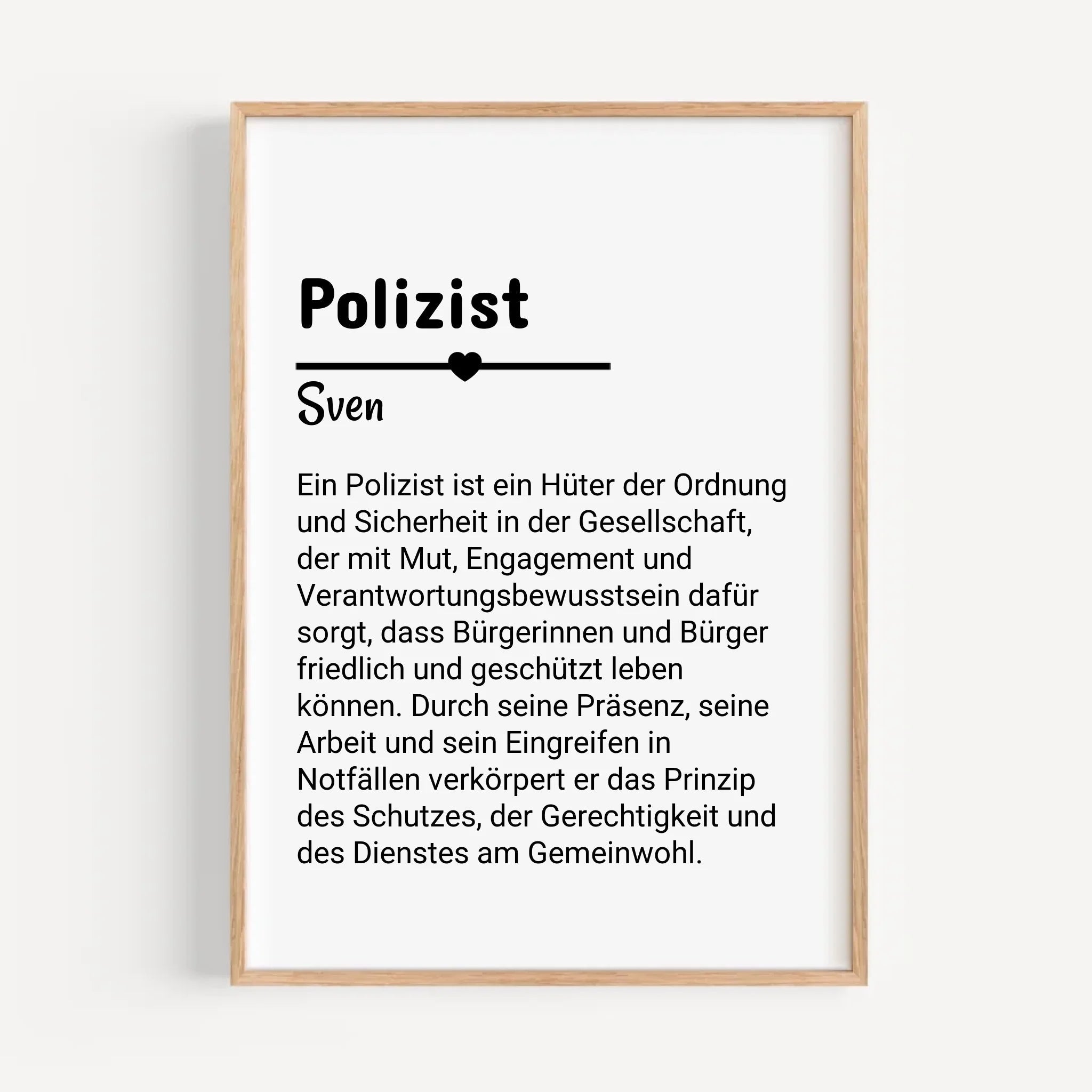 Polizist Definition Poster Geschenk personalisiert - Cantty