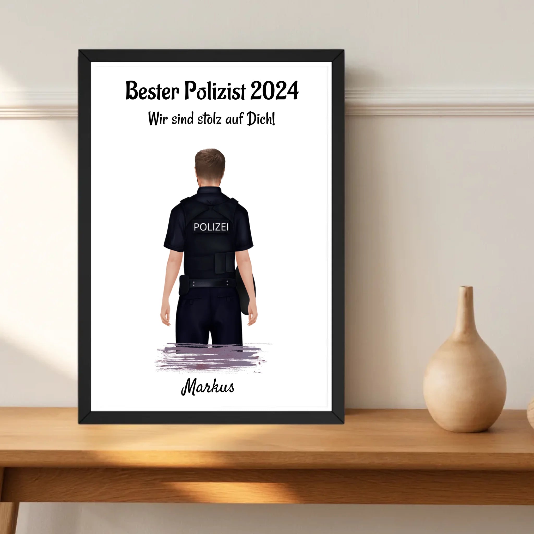 Polizist Mann Abschluss Ausbildung Poster Geschenk - Cantty