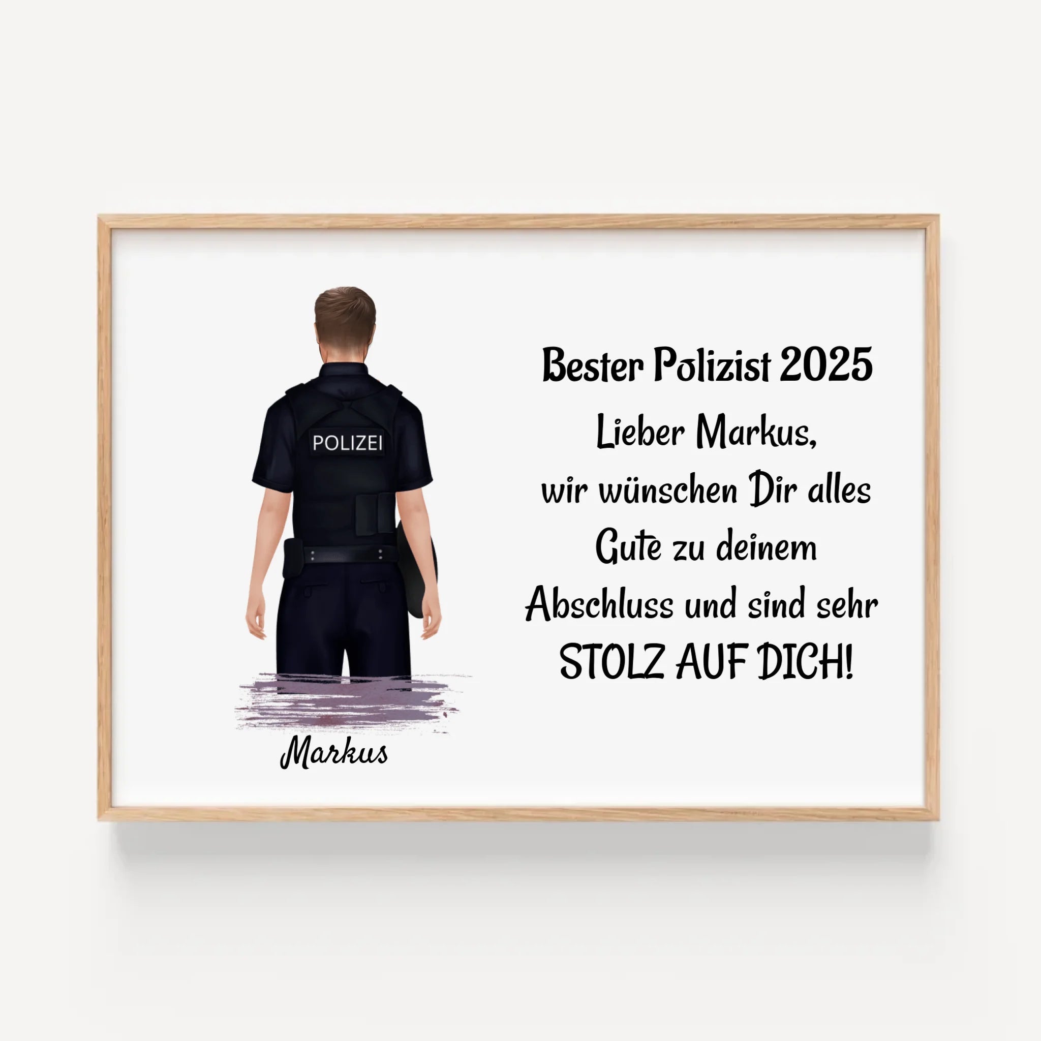 Polizist Mann Ausbildung Abschluss Geschenk Poster - Cantty