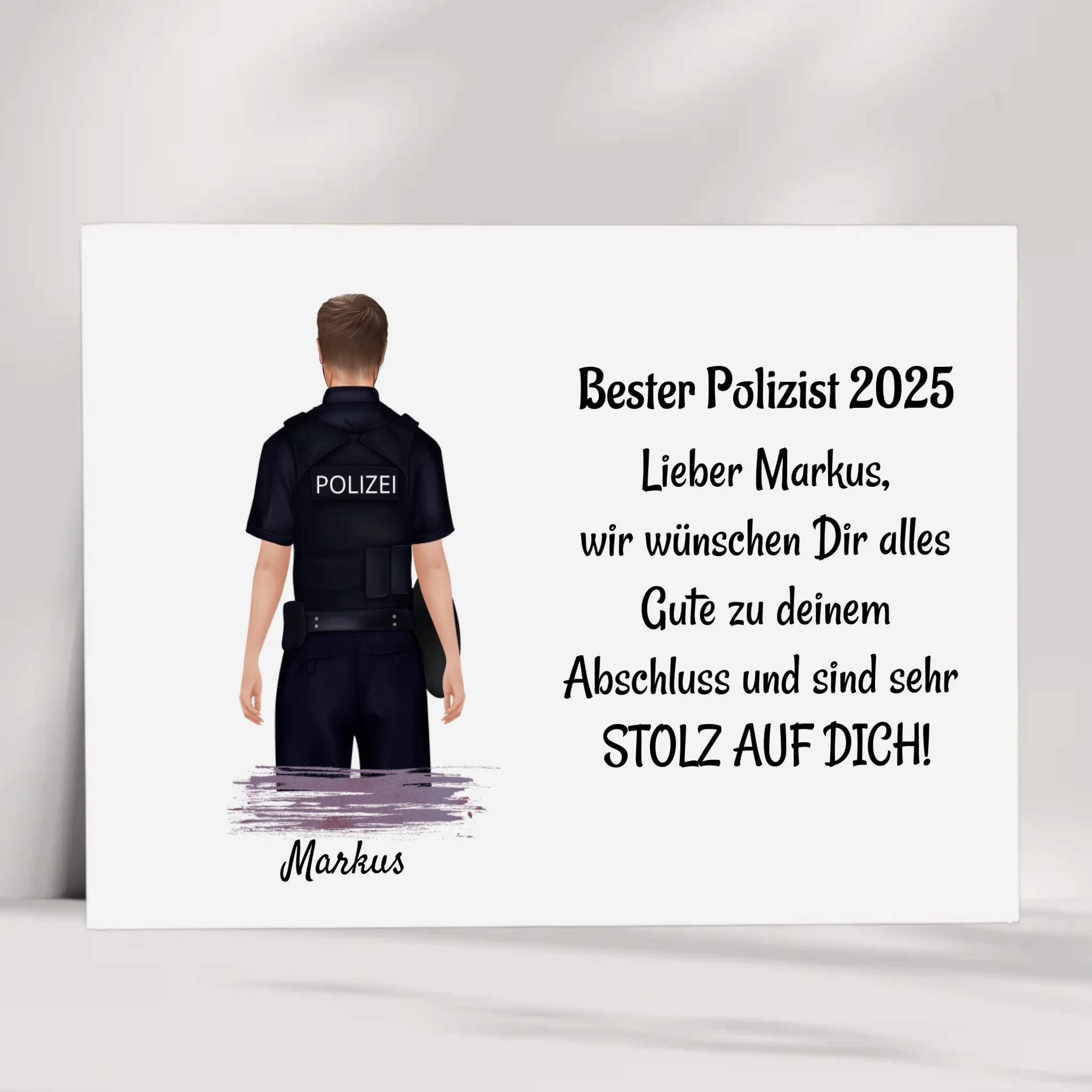 Polizist Mann Ausbildung Abschluss Geschenk Poster - Cantty