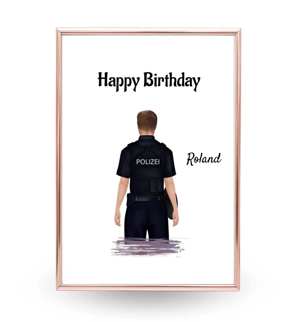 Polizist Mann Poster personalisiert - Cantty