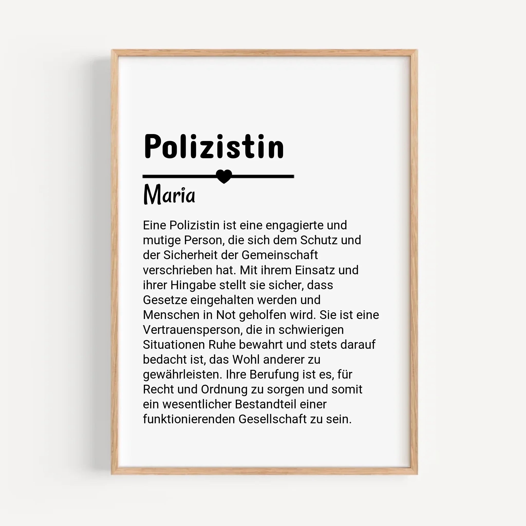 Polizistin Definition Poster Geschenk personalisiert - Cantty