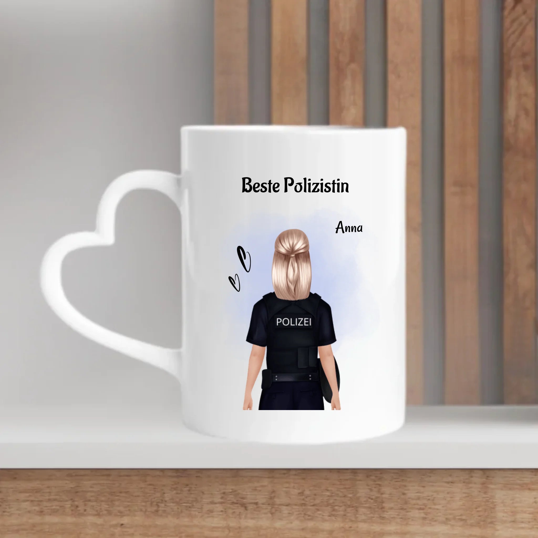 Polizistin Geschenk Tasse mit Name personalisiert - Cantty