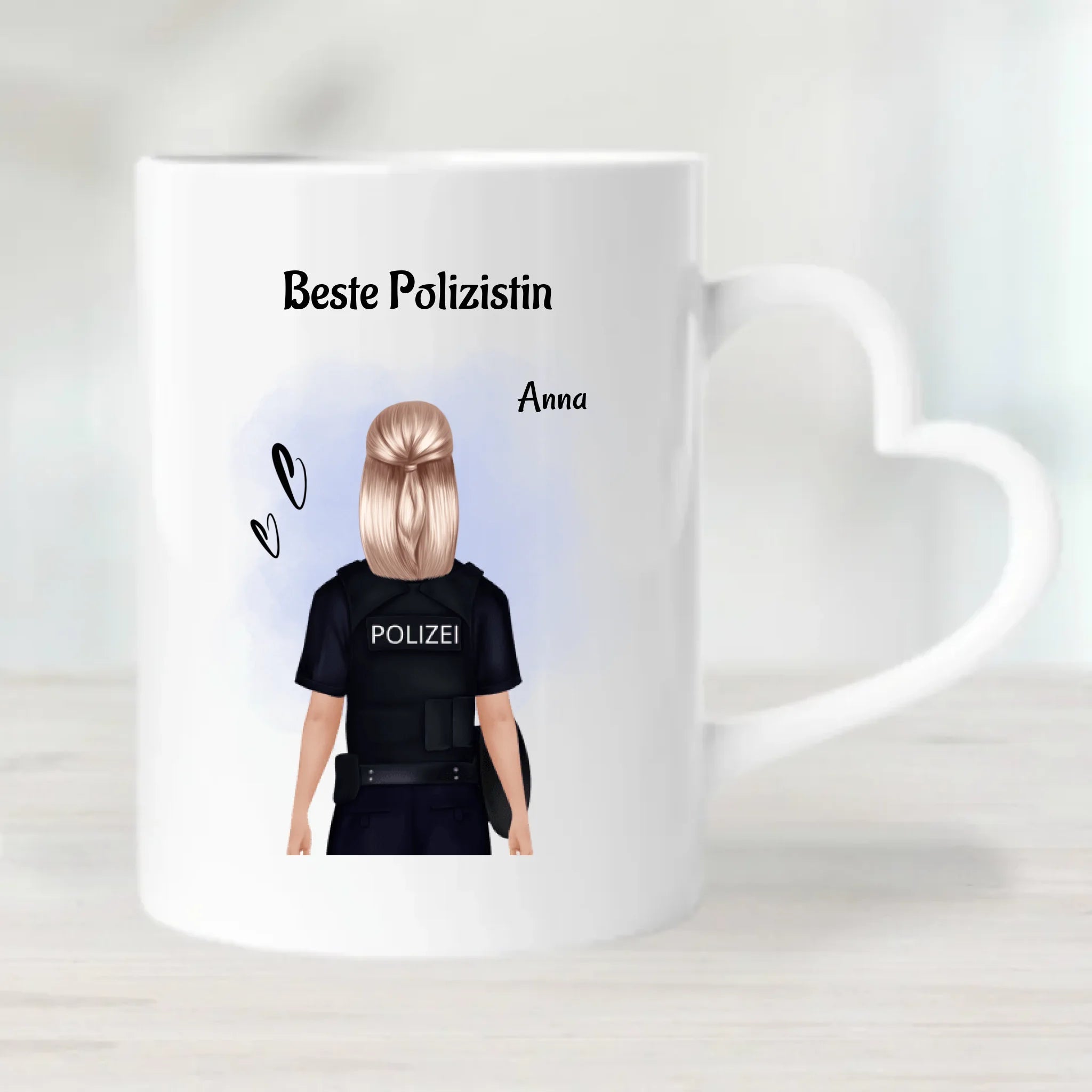 Polizistin Geschenk Tasse mit Name personalisiert - Cantty