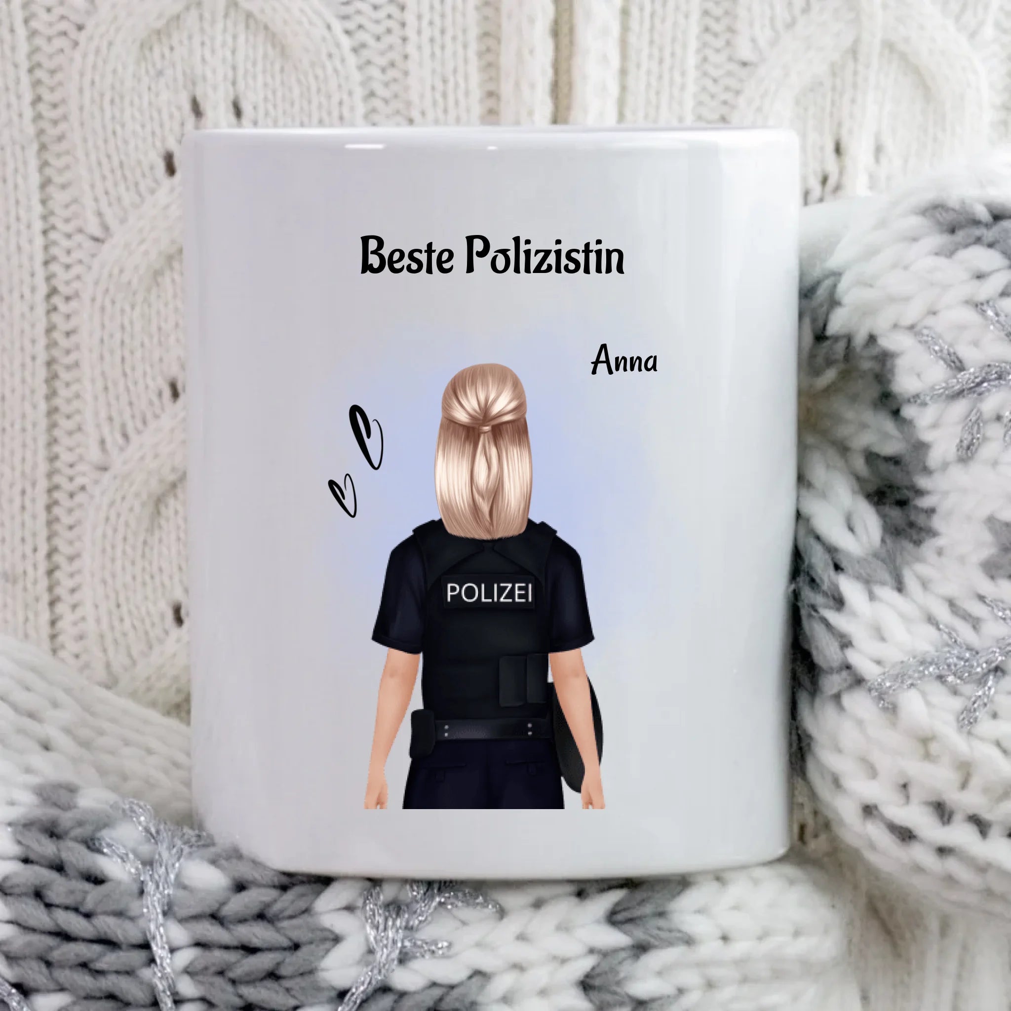 Polizistin Geschenk Tasse mit Name personalisiert - Cantty