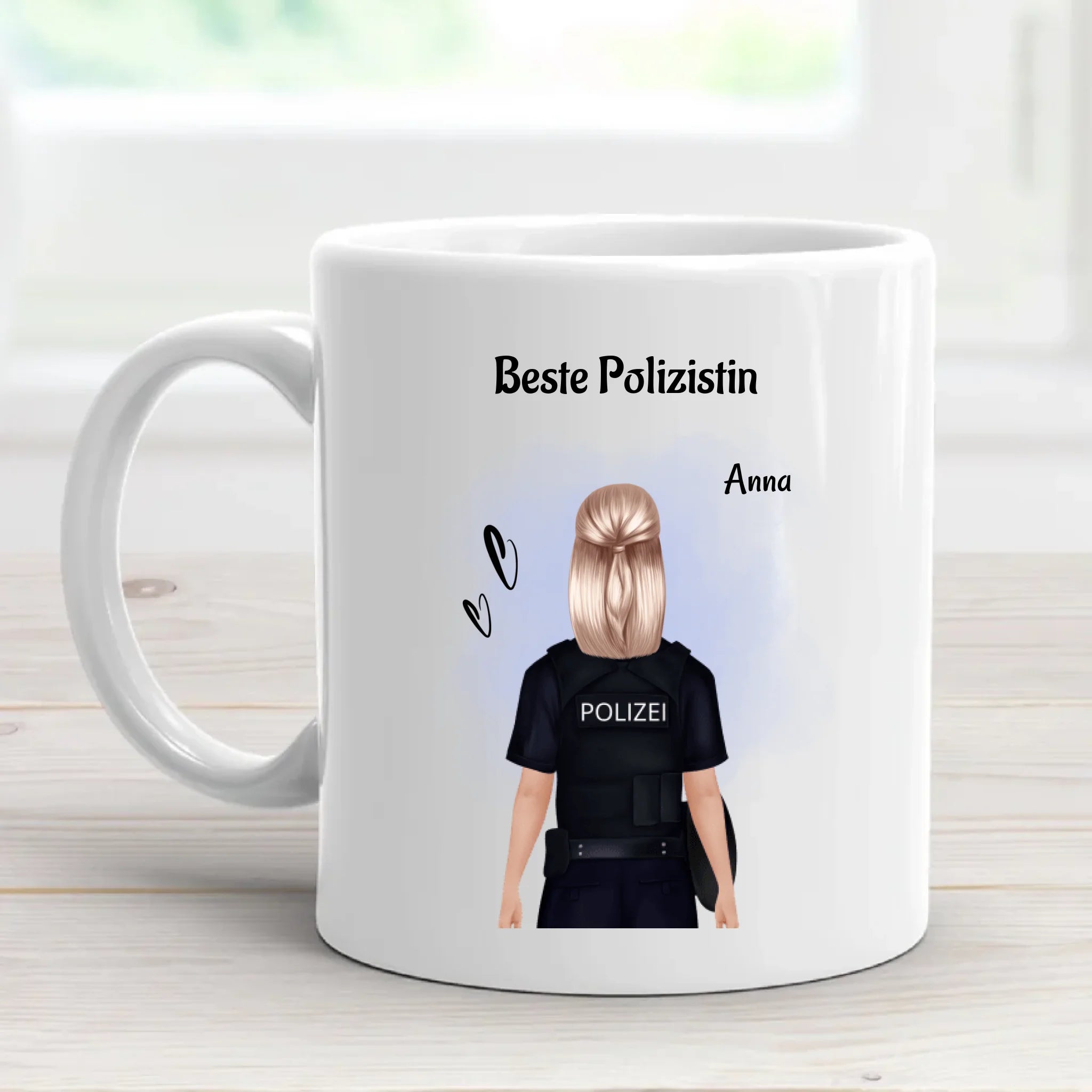 Polizistin Geschenk Tasse mit Name personalisiert - Cantty