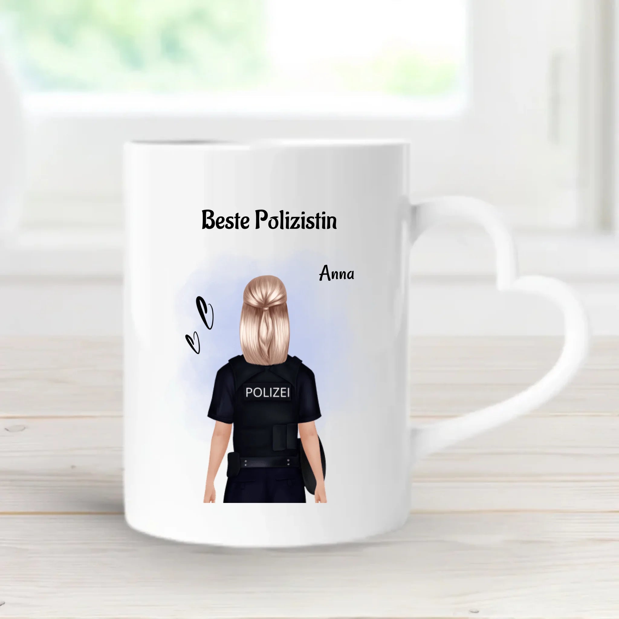 Polizistin Geschenk Tasse mit Name personalisiert - Cantty