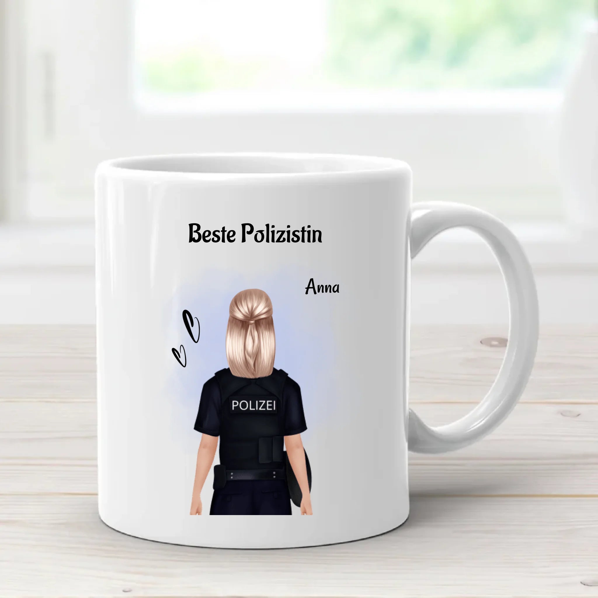 Polizistin Geschenk Tasse mit Name personalisiert - Cantty