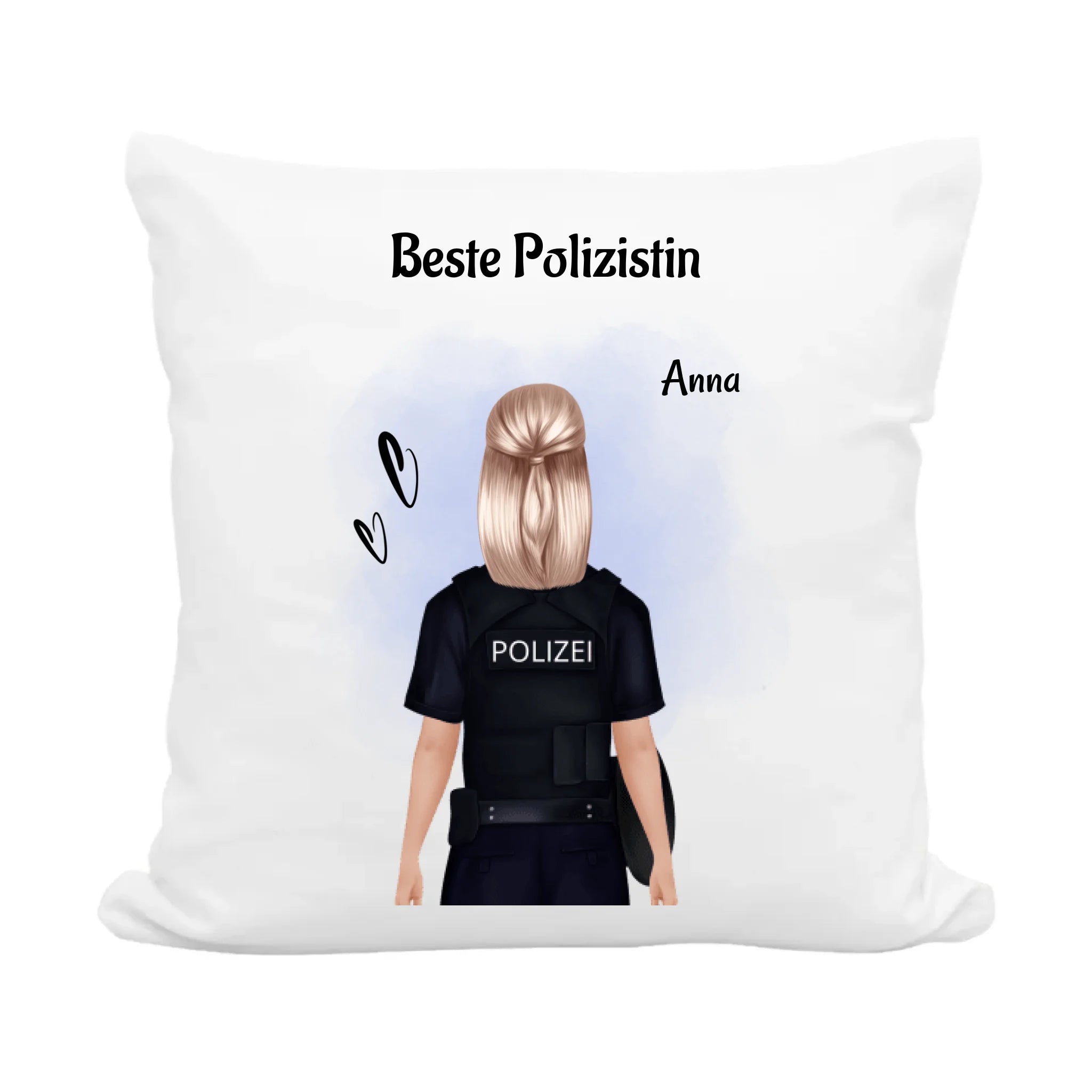 Polizistin Kissen Geschenk personalisiert - Cantty