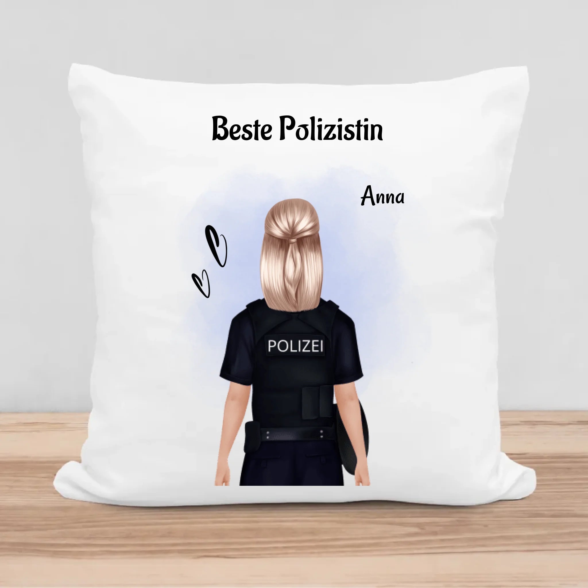 Polizistin Kissen Geschenk personalisiert - Cantty