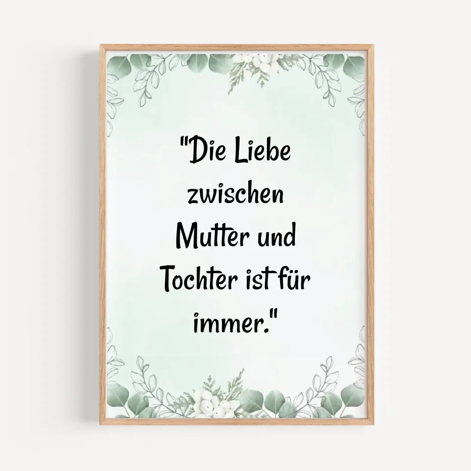 Poster Geschenk für Mutter Tochter mit Spruch personalisiert - Cantty