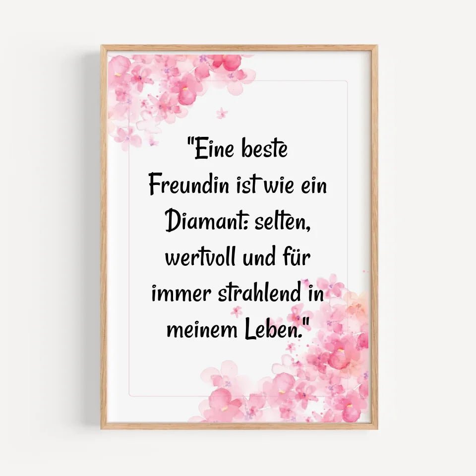 Poster mit Spruch für beste Freundin personalisiert - Cantty