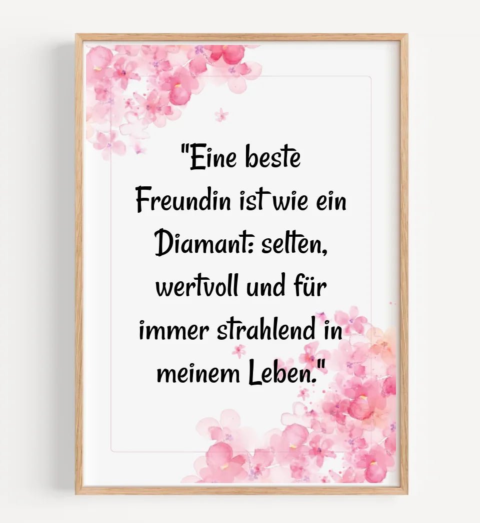 Poster mit Spruch für beste Freundin personalisiert - Cantty