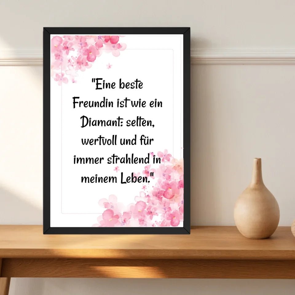 Poster mit Spruch für beste Freundin personalisiert - Cantty