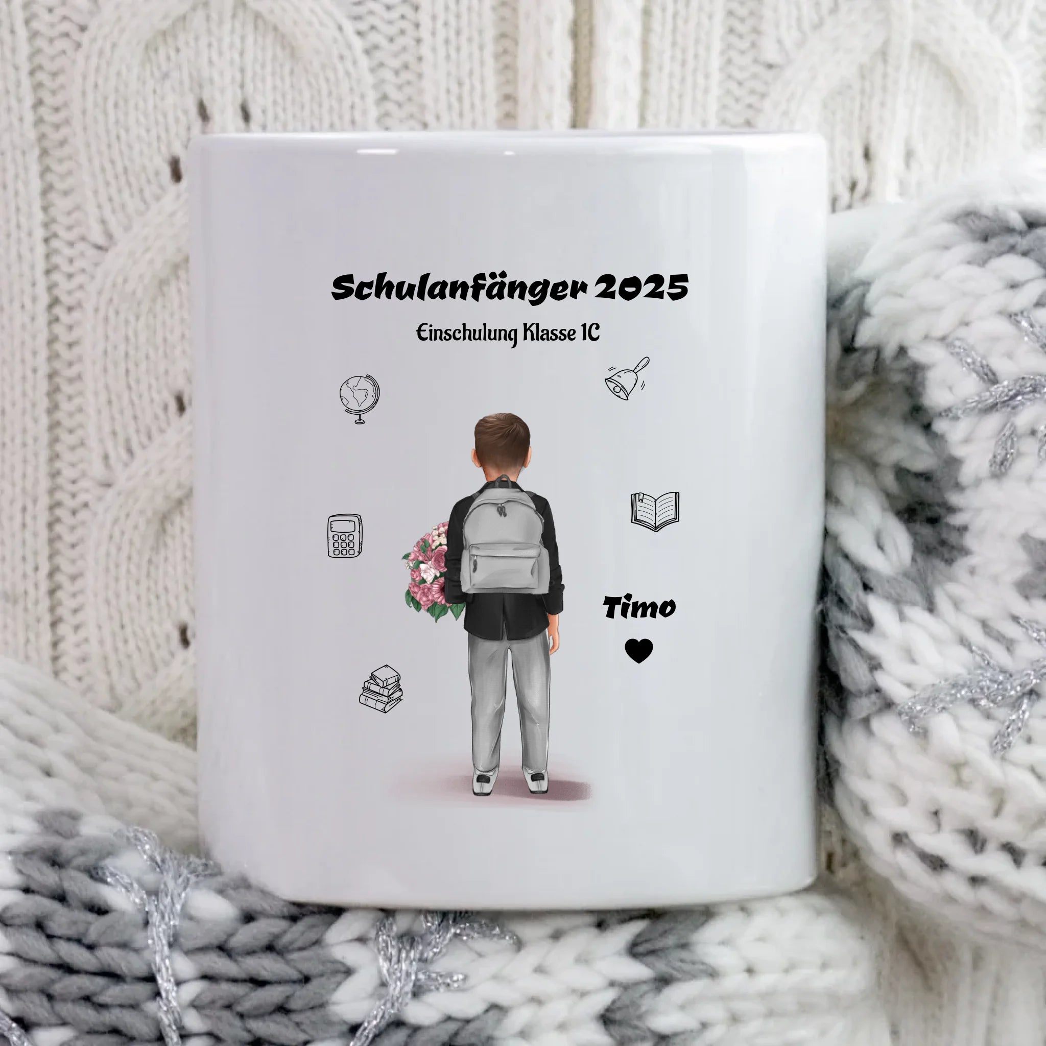 Schulanfang Tasse personalisiert für kleinen Jungen - Cantty