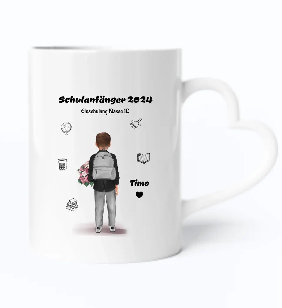 Schulanfang Tasse personalisiert für kleinen Jungen - Cantty