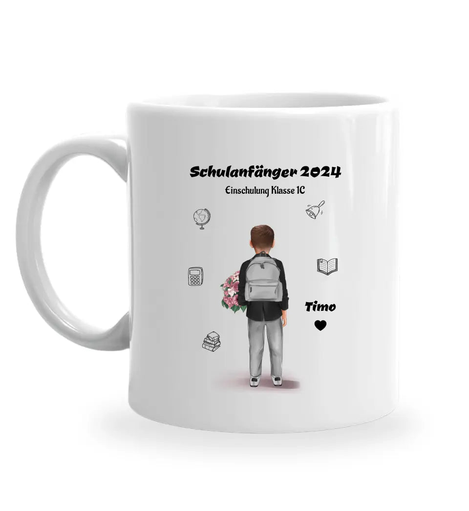 Schulanfang Tasse personalisiert für kleinen Jungen - Cantty