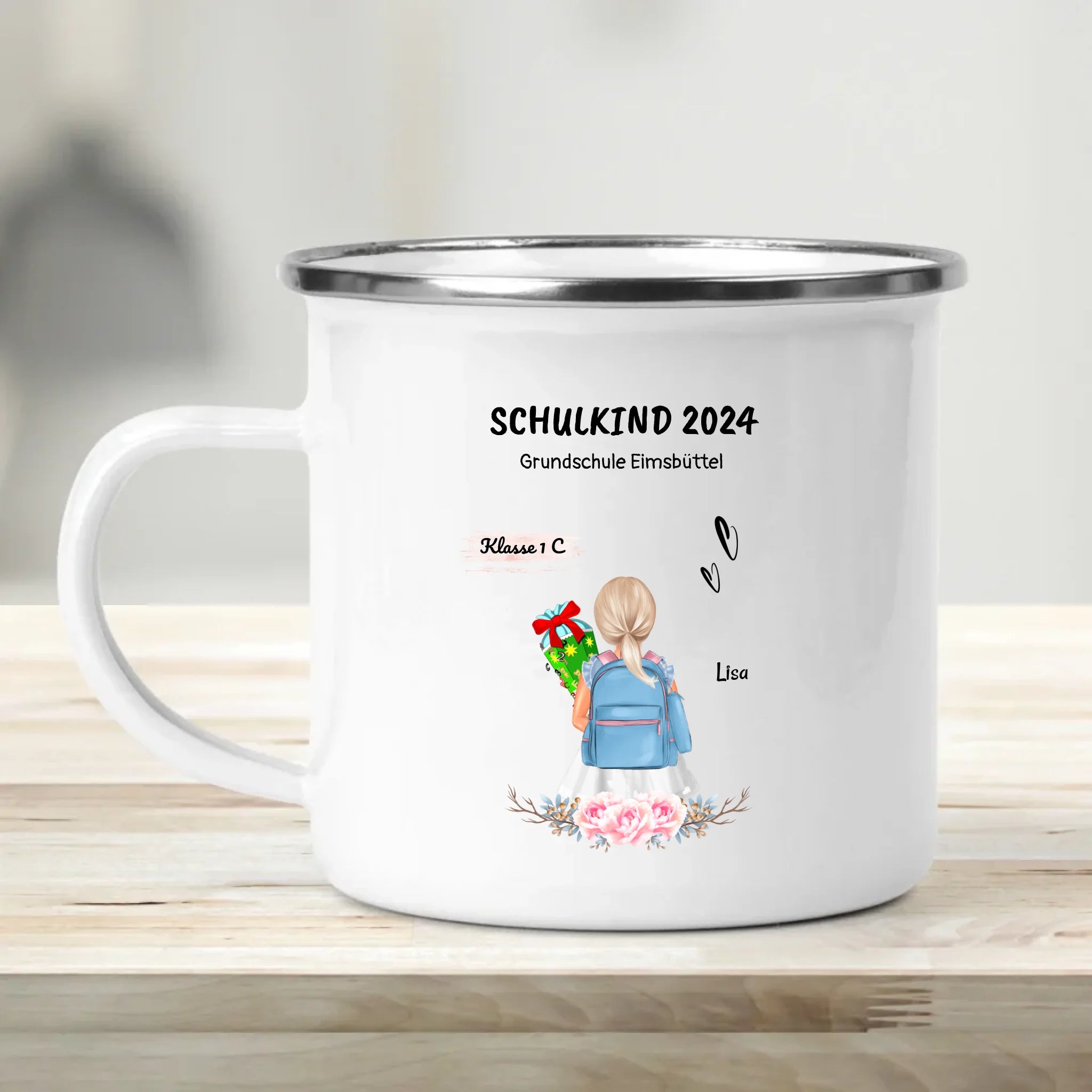 Schulkind 2024 Tasse Geschenk Mädchen - Cantty