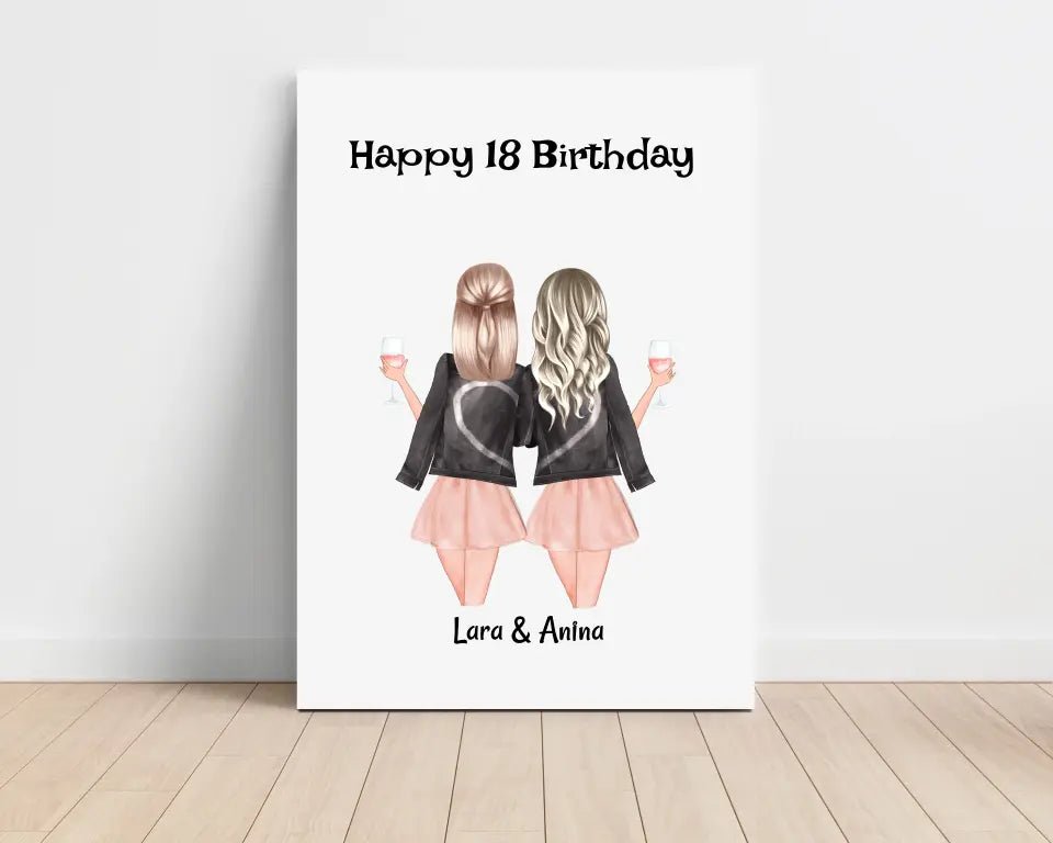 Schwester 18 Geburtstag Geschenk Leinwandbild - Cantty