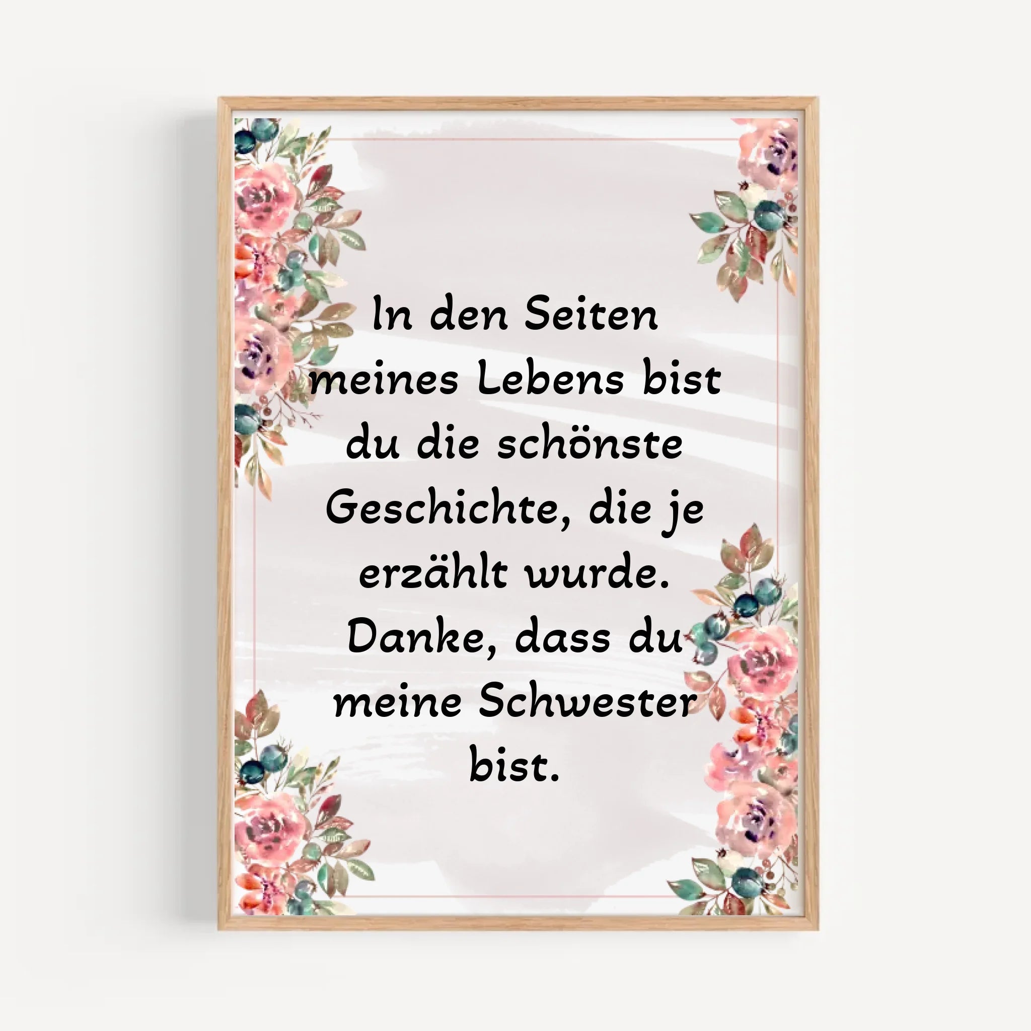 Schwester Danke Spruch Poster Geschenk personalisieren - Cantty