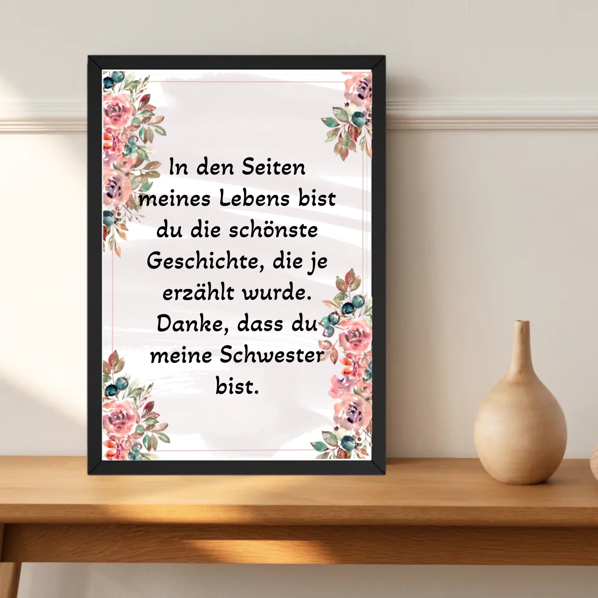 Schwester Danke Spruch Poster Geschenk personalisieren - Cantty