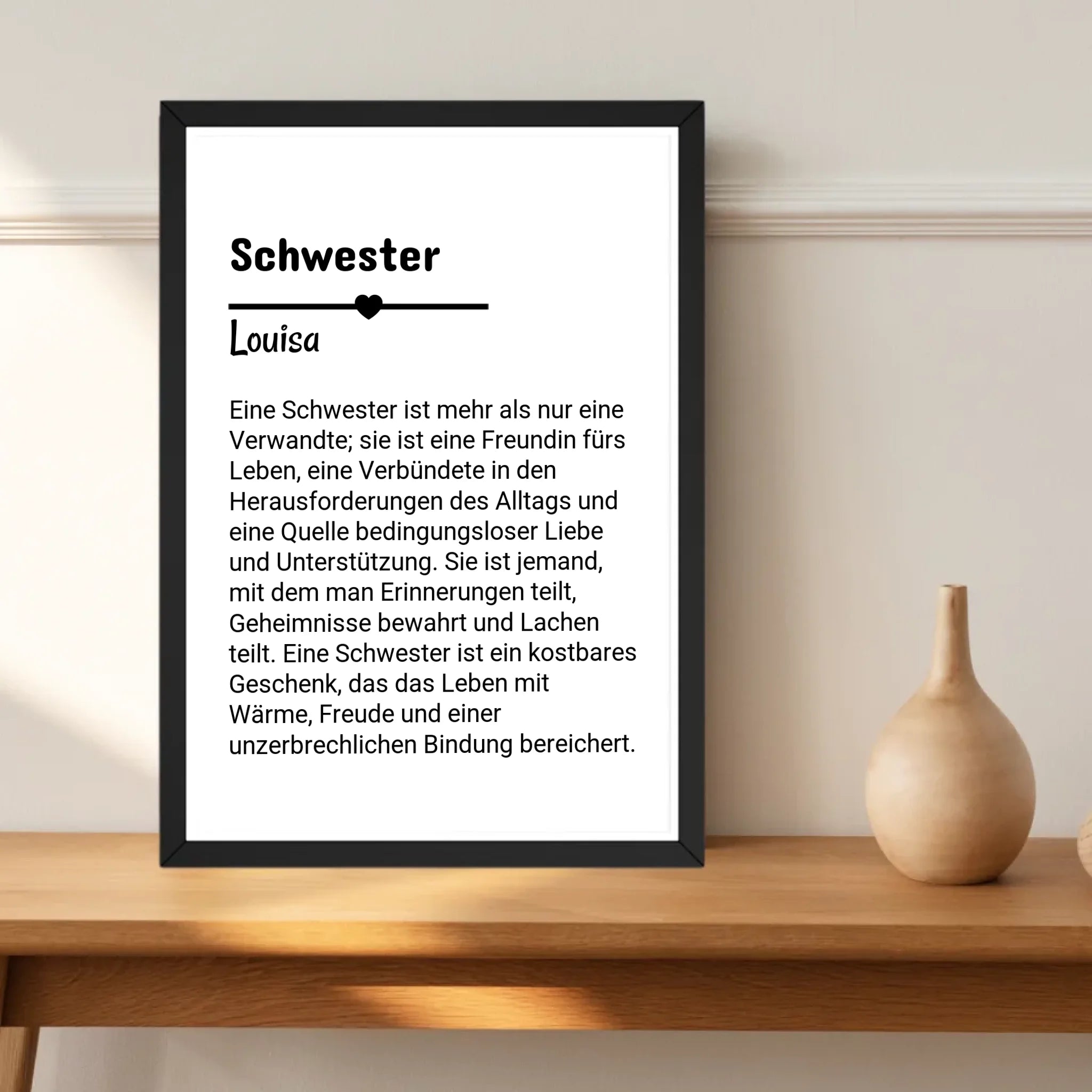 Schwester Definition geschenk Poster personalisiert - Cantty