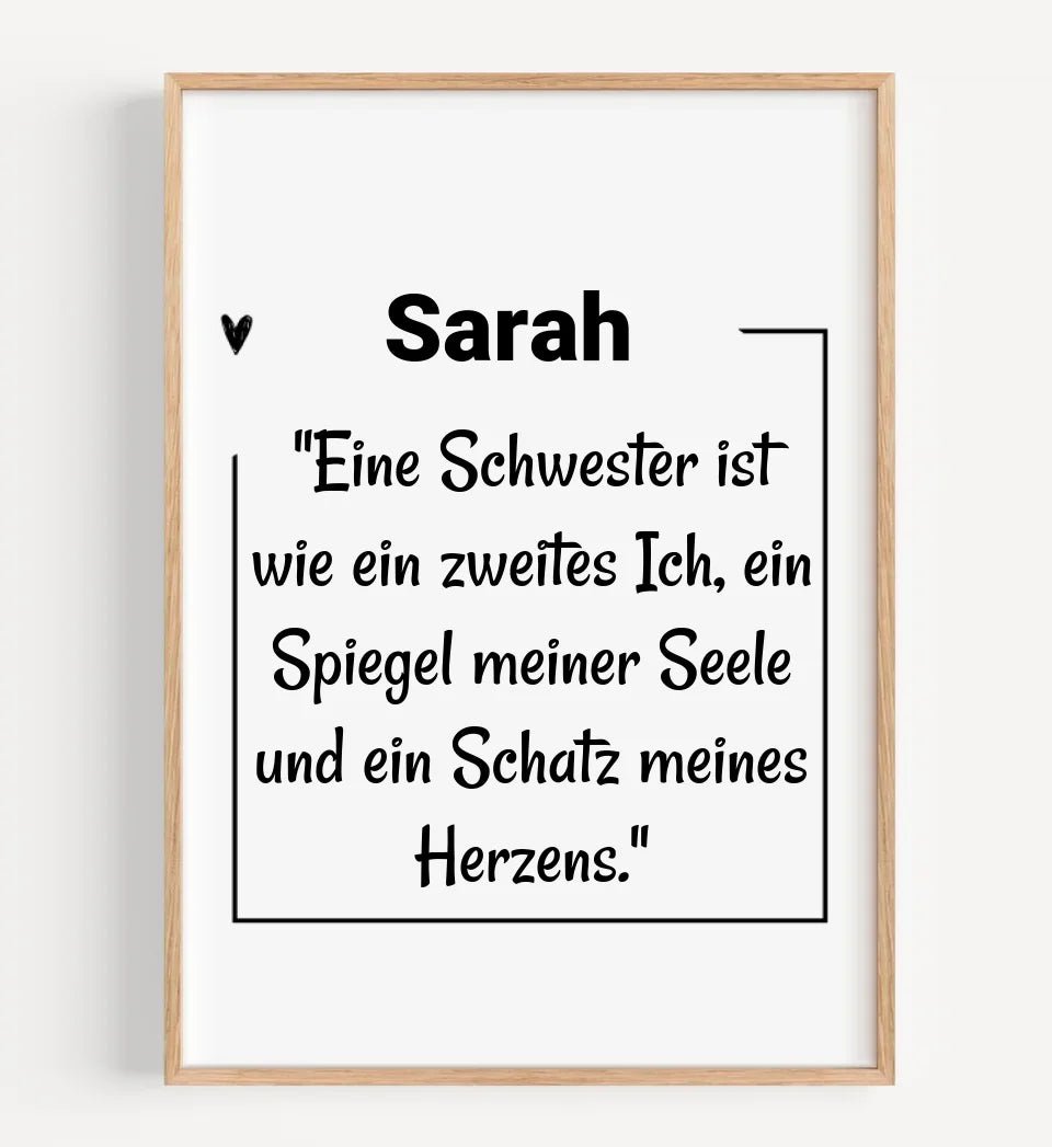 Schwester Definition Poster mit Name und Spruch personalisiert - Cantty