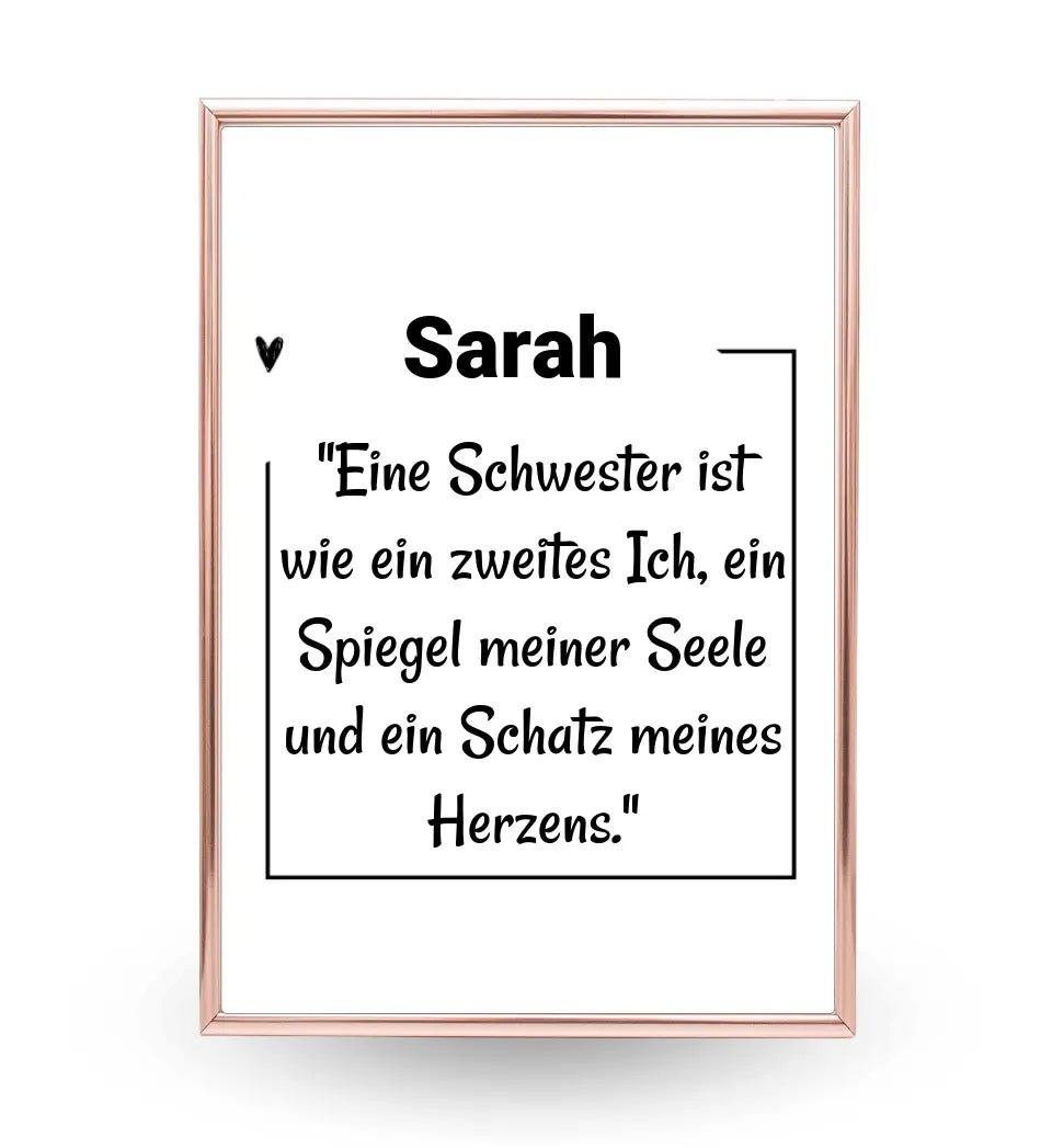 Schwester Definition Poster mit Name und Spruch personalisiert - Cantty