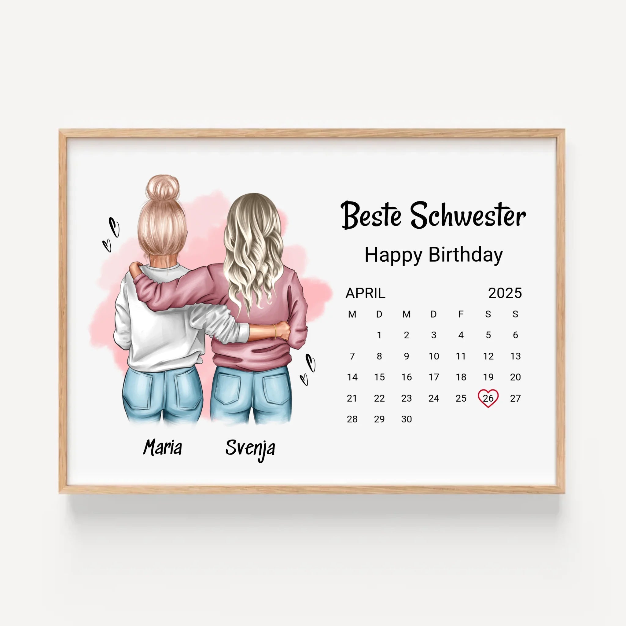 Schwester Geburtstag Geschenk Poster mit Datum - Cantty