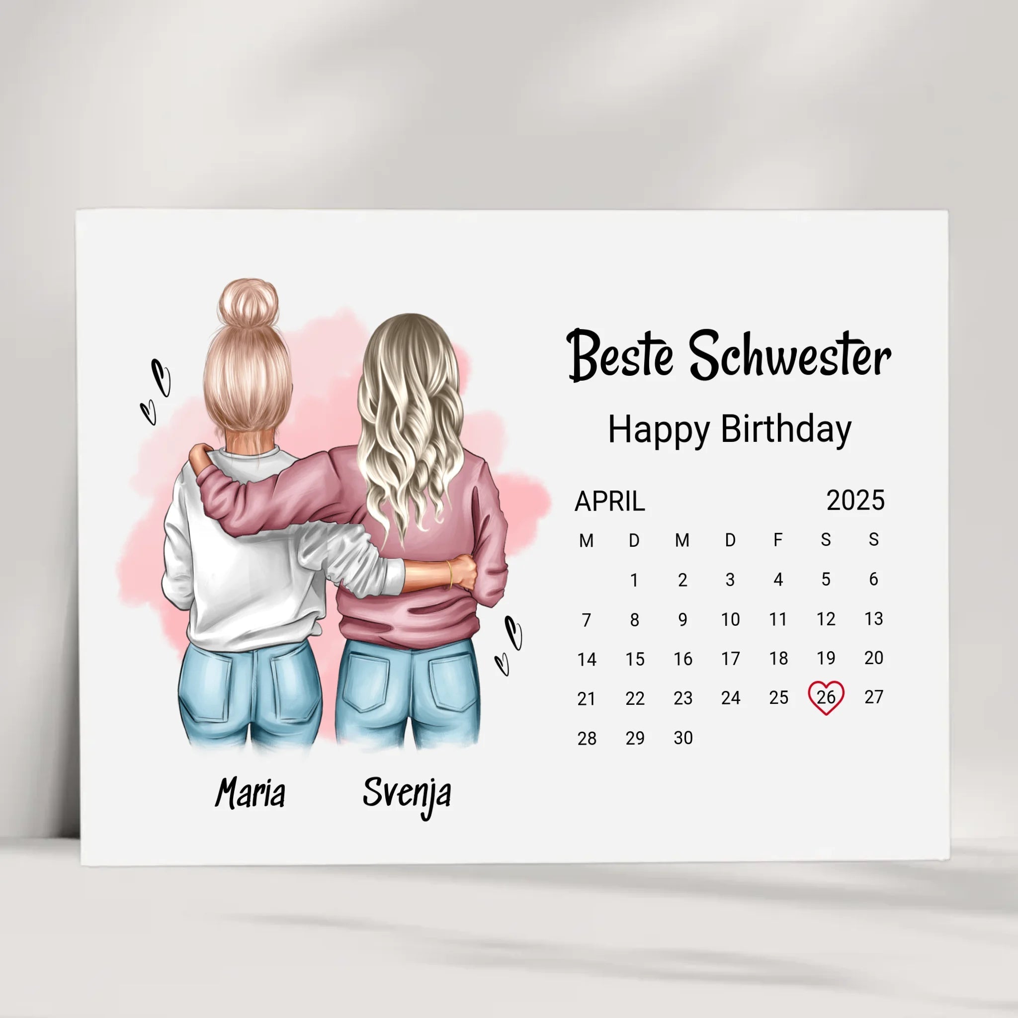 Schwester Geburtstag Geschenk Poster mit Datum - Cantty