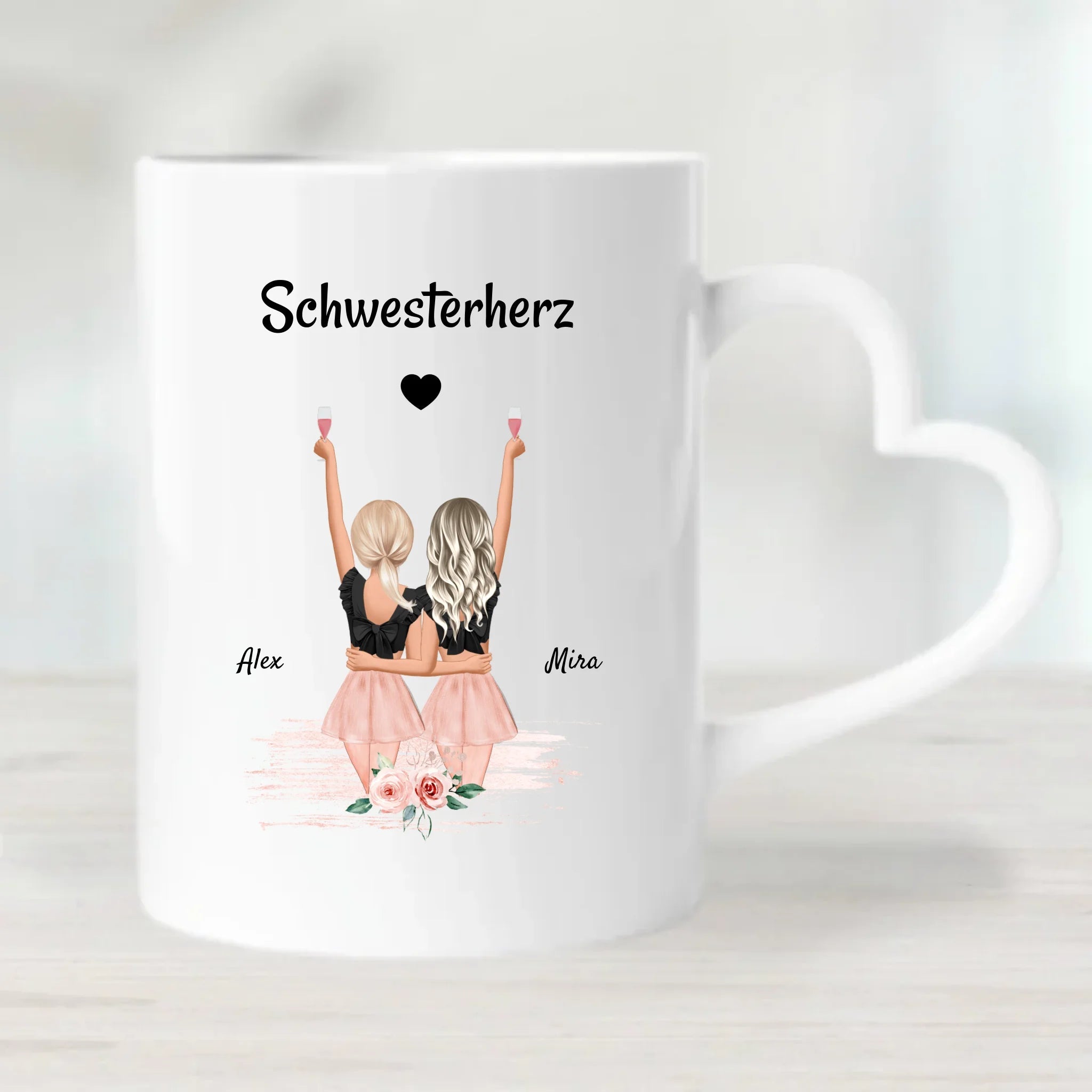 Schwester Geschenk Tasse personalisiert - Cantty