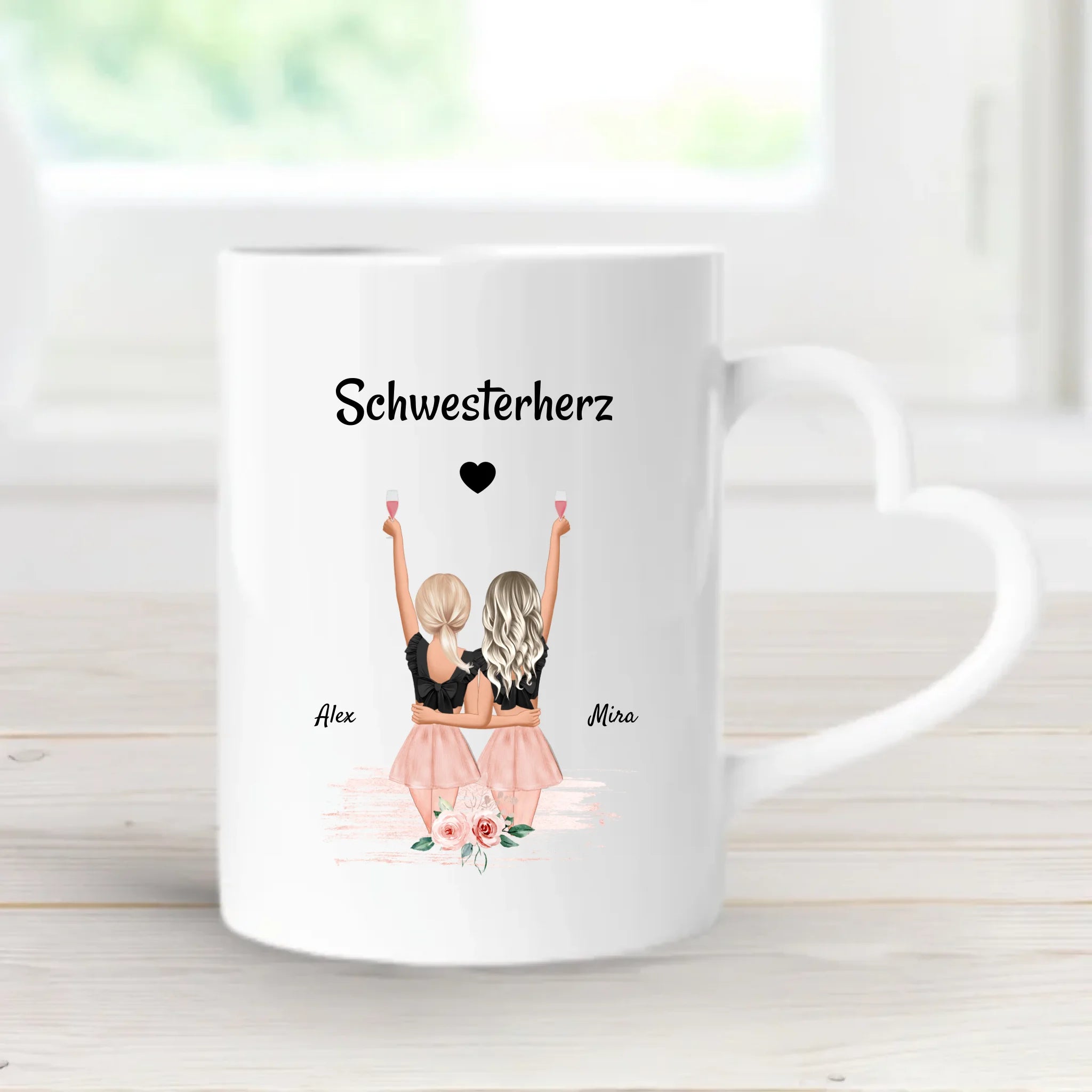 Schwester Geschenk Tasse personalisiert - Cantty