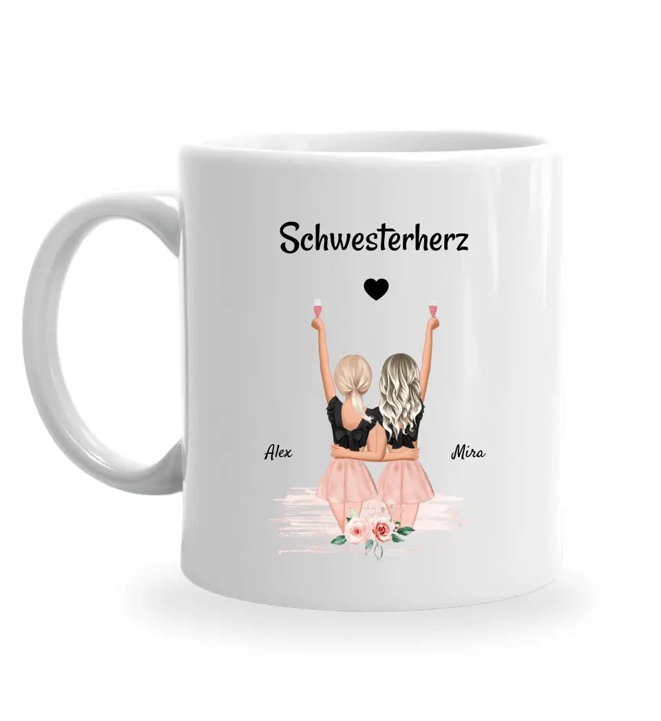 Schwester Geschenk Tasse personalisiert - Cantty