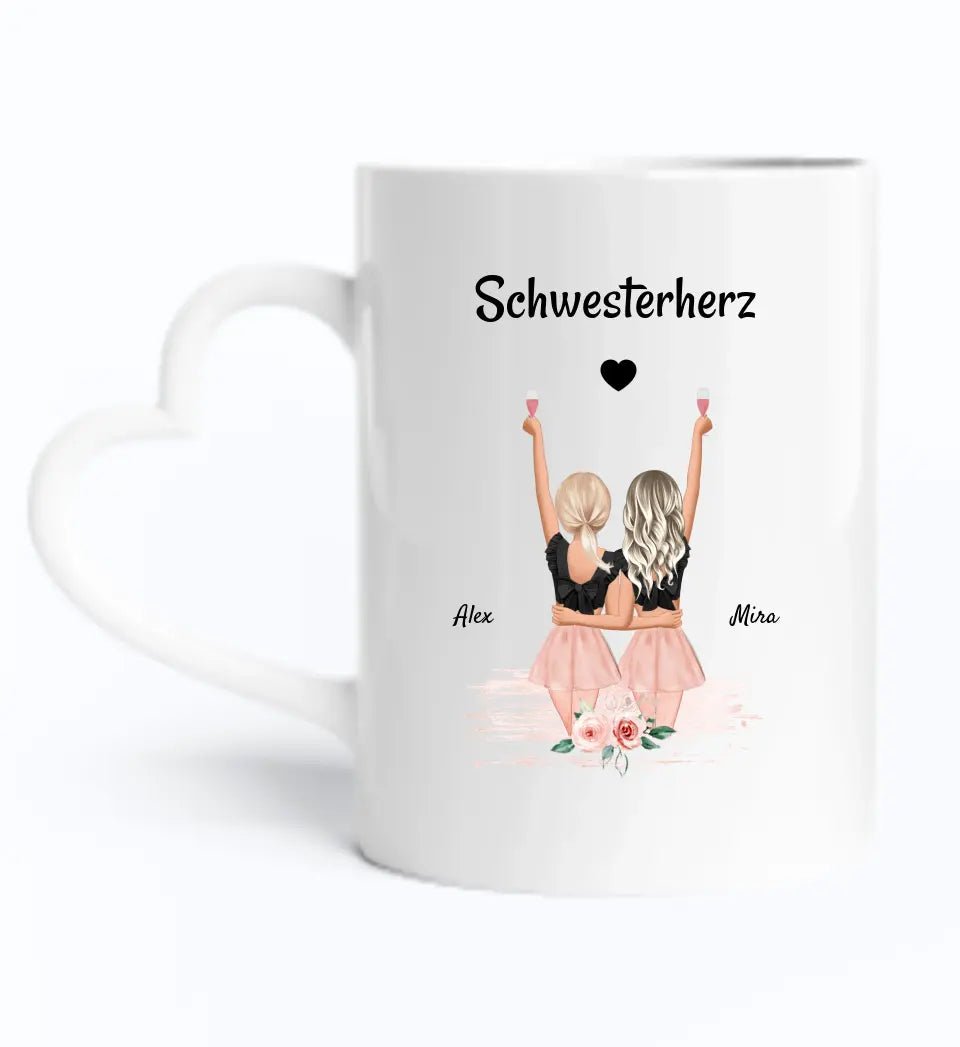 Schwester Geschenk Tasse personalisiert - Cantty