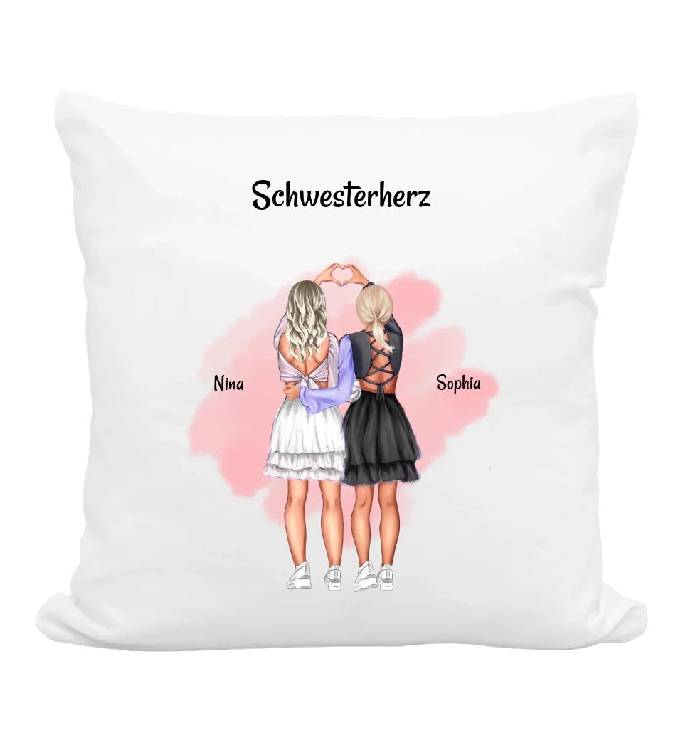 Schwester Kissen mit Bild Geschenk personalisiert - Cantty