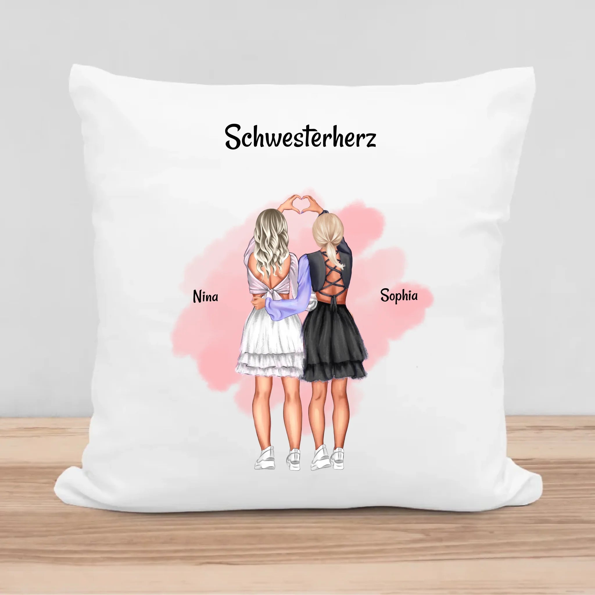 Schwester Kissen mit Bild Geschenk personalisiert - Cantty