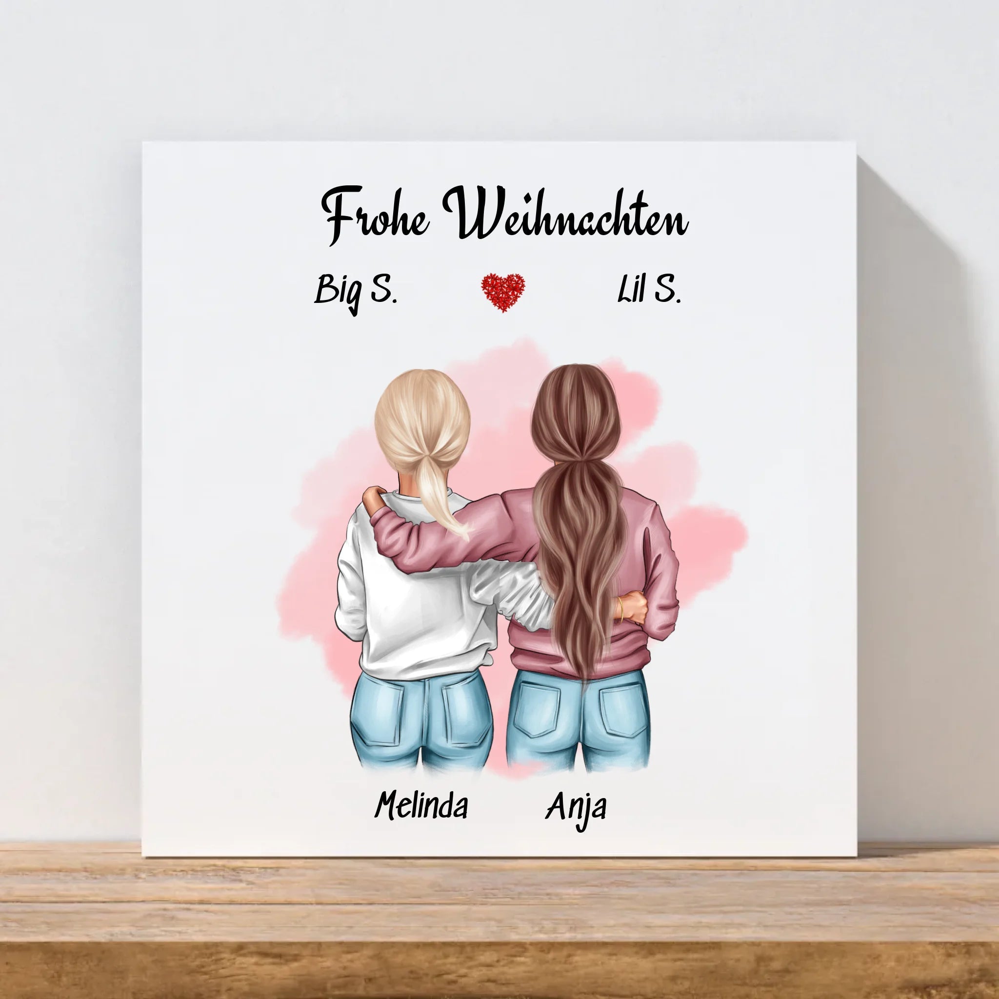 Schwesterherz Leinwand Bild personalisiert Geschenk Weihnachten - Cantty