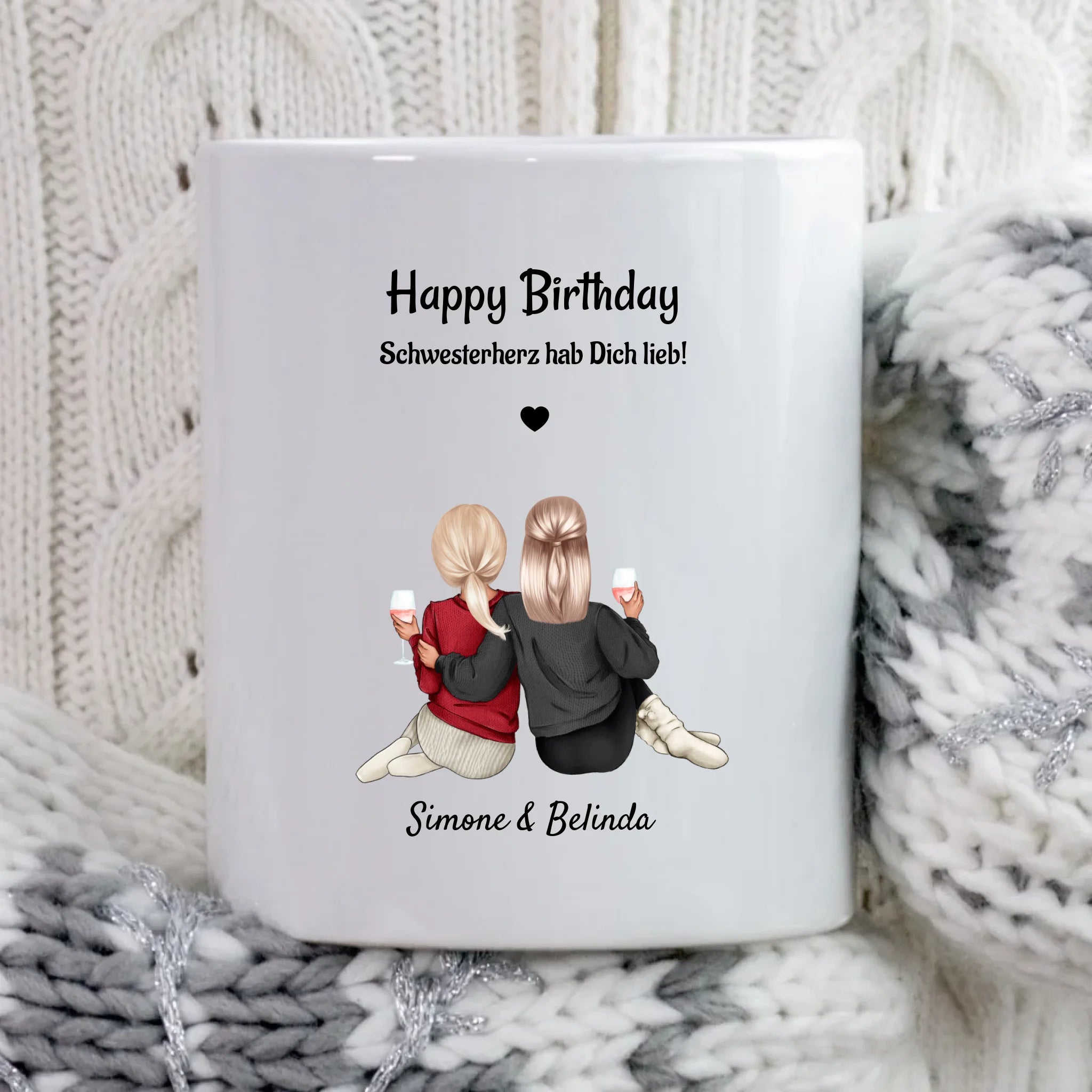 Schwestern Geschenk Tasse personalisiert - Cantty