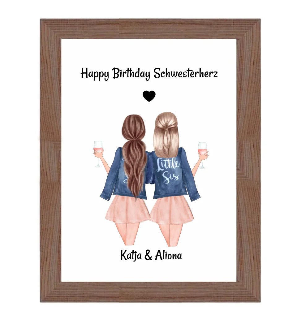 Schwestern Poster Geschenk Schwesterherz Definition - Cantty