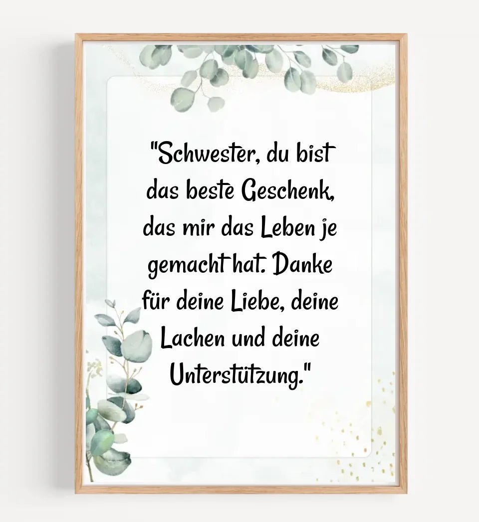 Schwestern Spruch Posterdruck personalisiert - Cantty