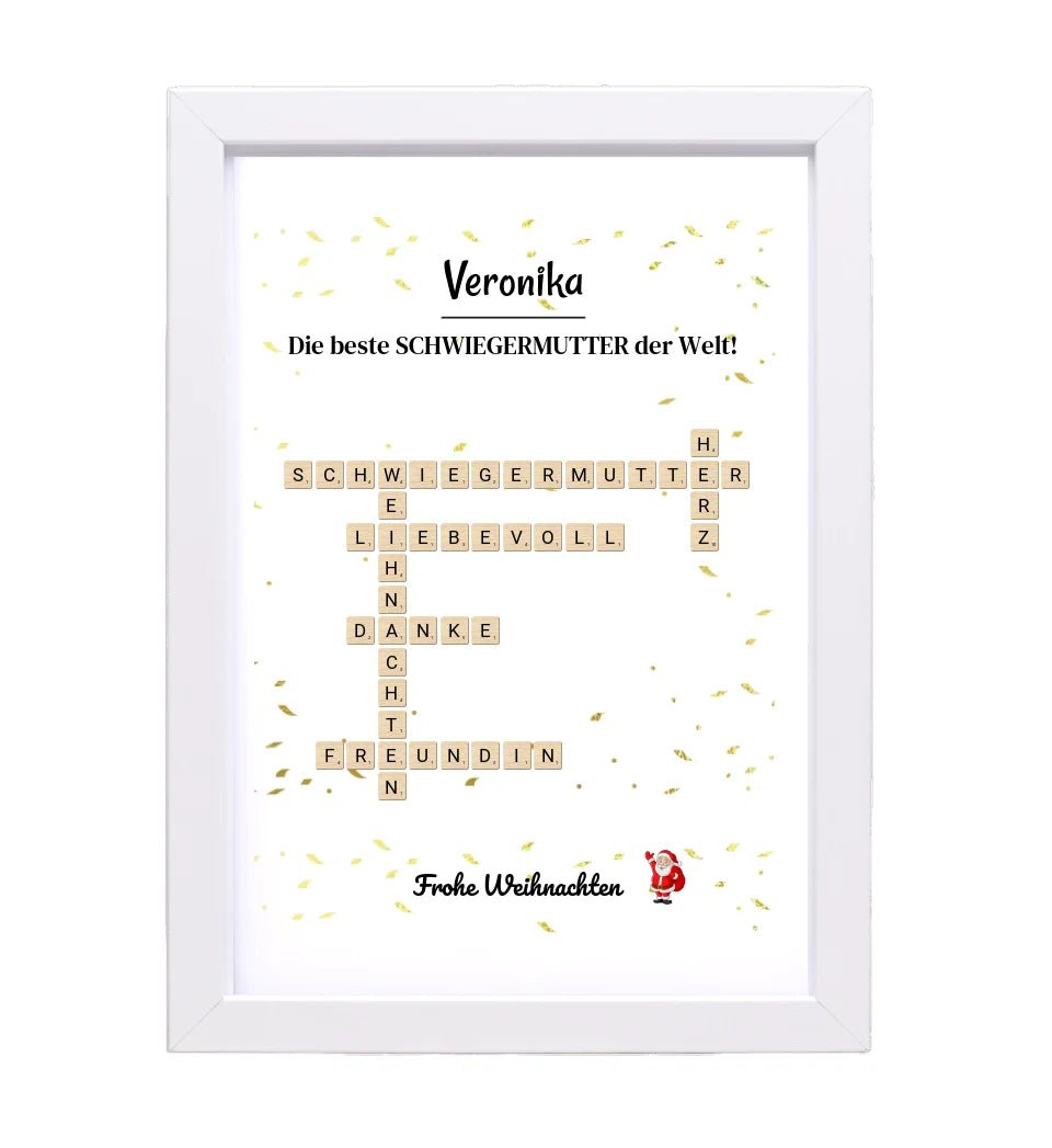 Schwiegermutter Weihnachtsgeschenk Poster Scrabble Design - Cantty