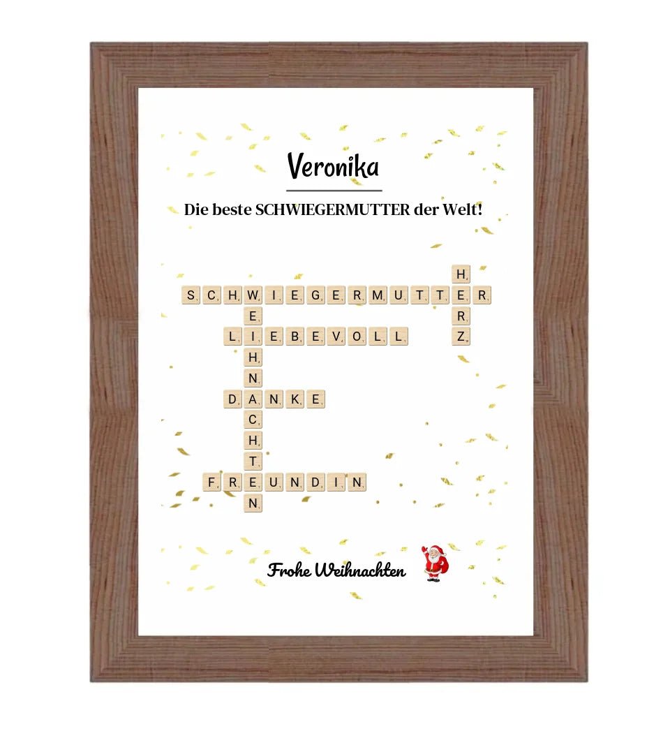 Schwiegermutter Weihnachtsgeschenk Poster Scrabble Design - Cantty